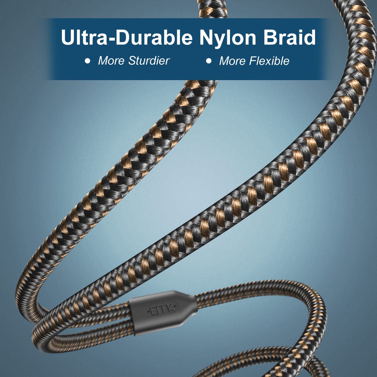 3.5mm 2RCA 24K 1/8 Speaker,MP3/MP4,Player 6.6ft/2m EMK to Cable Gold-Plated Nylon Braided RCA to Auxiliary Stereo Audio