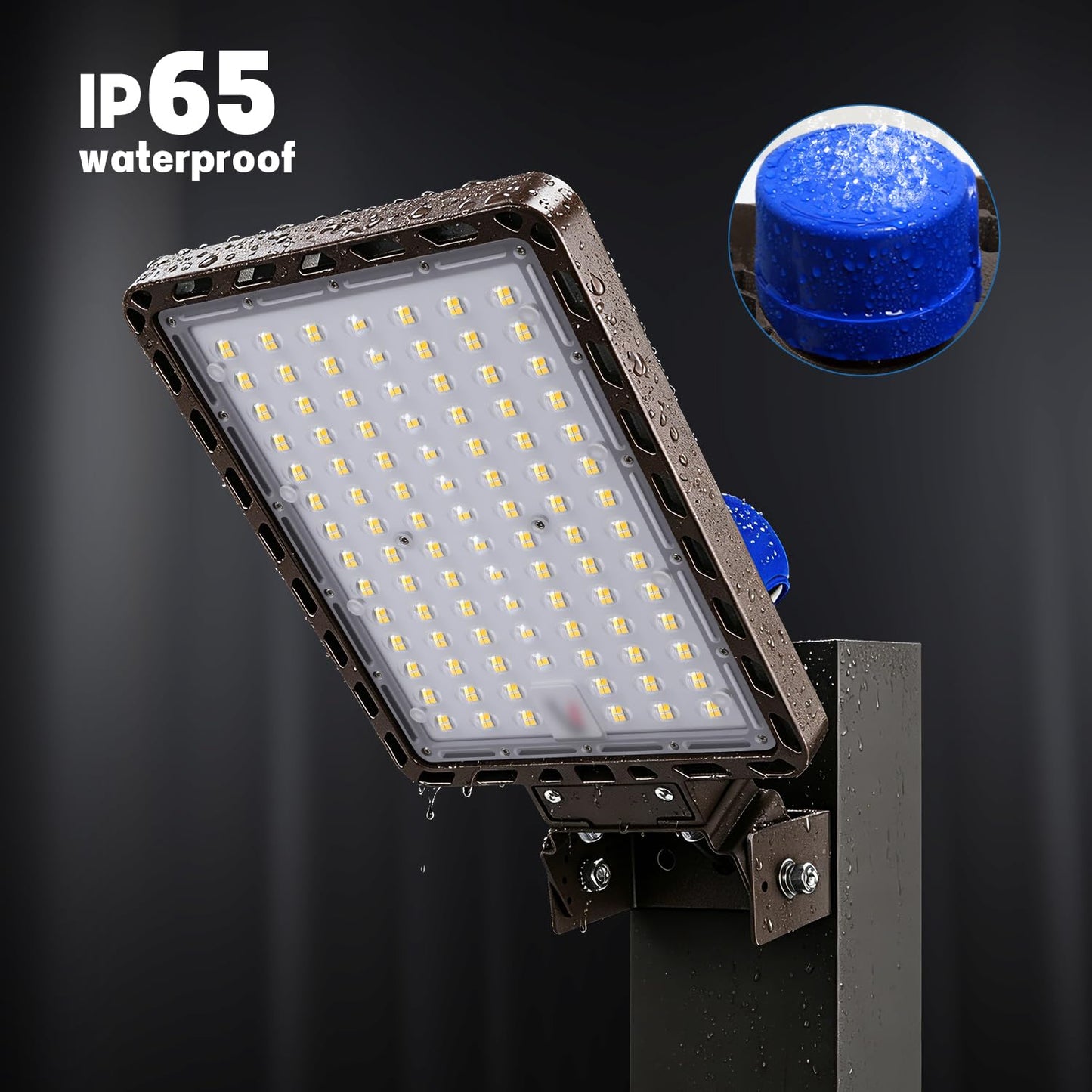 Juyace 4-Pack 240W LED Parking Lot Light with Photocell, 36,000LM 5000K Dusk to Dawn Security Flood Light, IP65 Commercial Area Light with Trunnion Bracket for Warehouse Street Yard (110-277V)