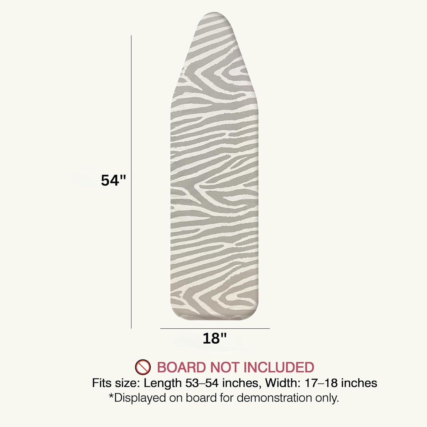 UniSimp Ironing Board Cover - Extra Thick Natural Cotton, Scorch & Stain Resistant | 18"x54" Zebra Design