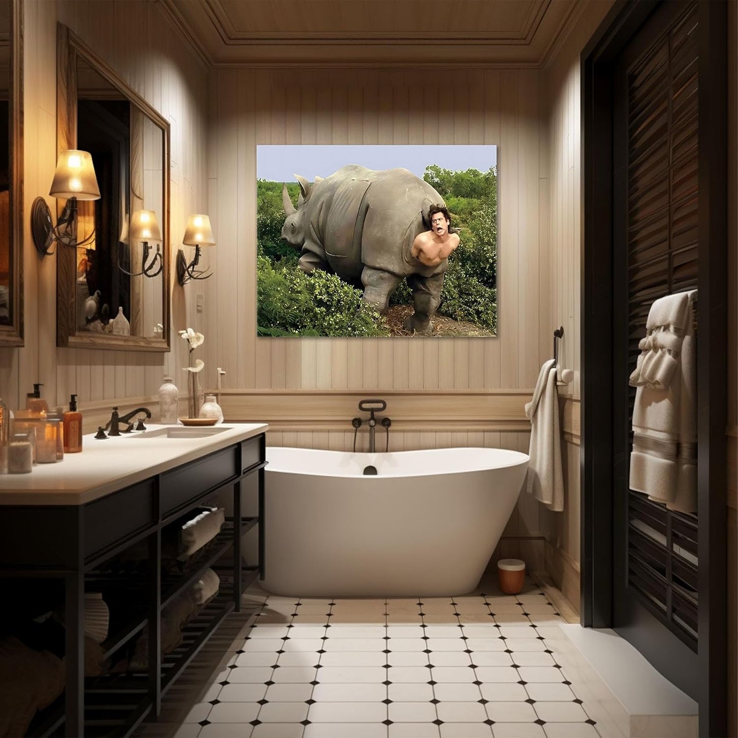 VYPEROCK Funny Canvas Wall Art - Retro Ace Ventura Humor Poster for Bathroom | 8x10 Inch