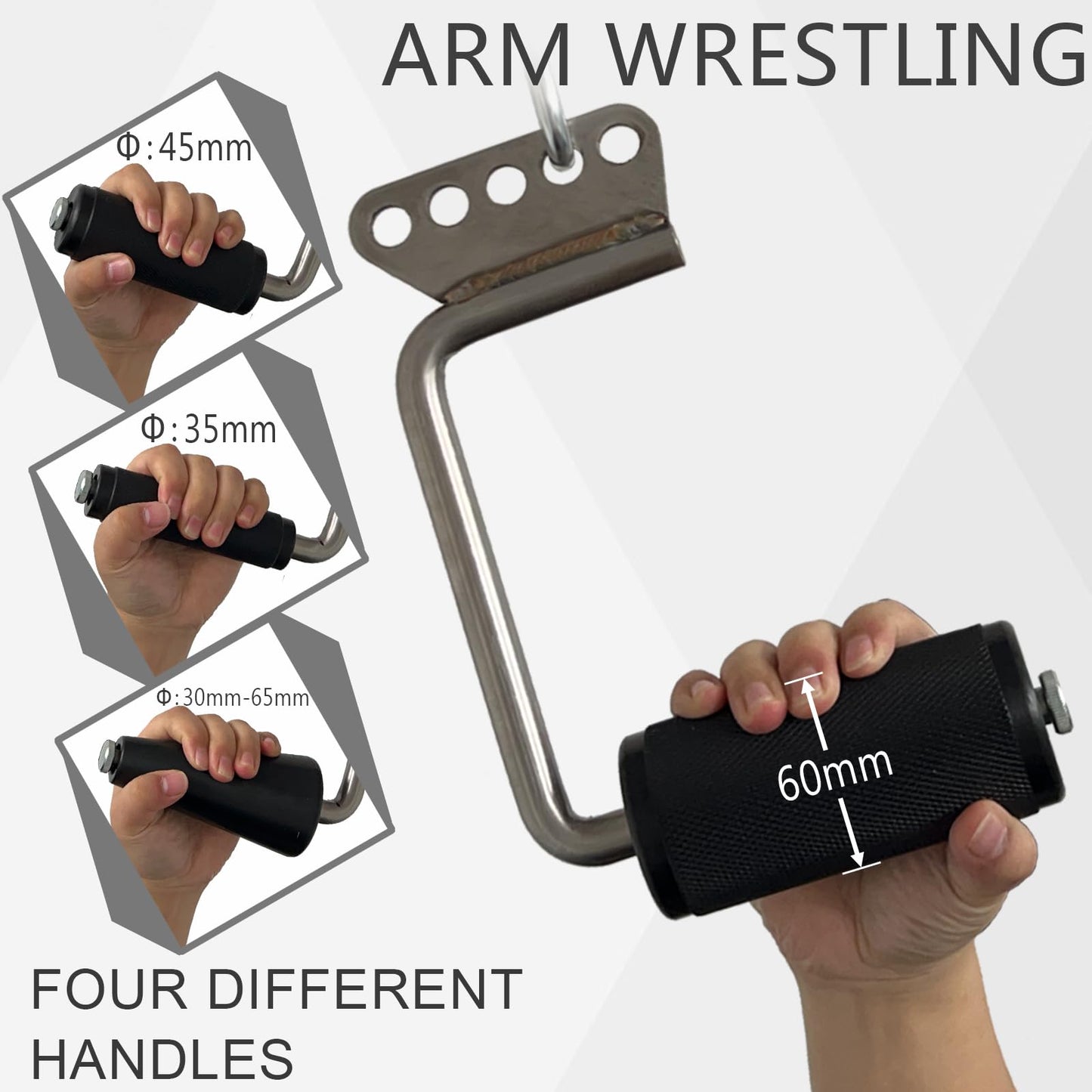 Upgraded LAT Pulldown Attachments Double D Handle,Armwrestling Handles,V Bar Cable Machine Attachments, Cable Attachments Gym Handles for Forearm, Wrist Strength Training (4 in 1 Grip)