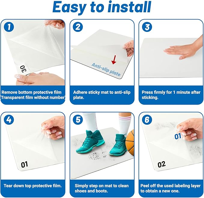 UNIFAMILY Basketball Sticky Mat 17x13 in with 180pcs Shoe Sticky Pad Grip for Basketball Shoes, Anti Slip Sticky Mat for Basketball Shoes, Courtside Traction Mat Basketball Shoe Sticky Mat