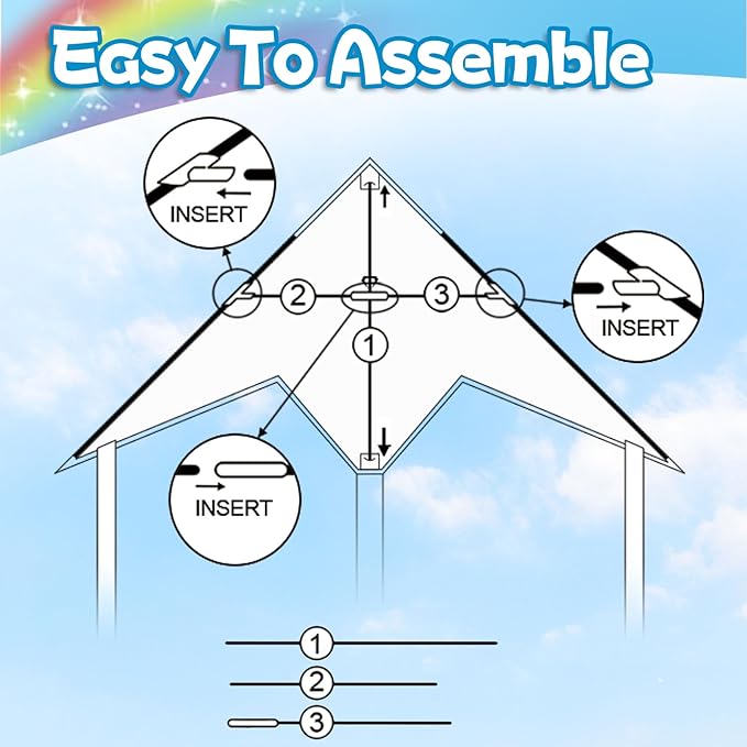 Kite for Kids Adults Easy to Fly, Rainbow Kites for Toddlers Age 3-5 Beginners, Kites for Kids Ages 4-8 8-12 Easy to Fly in Low Wind- Kite for Family Beach Outdoor Games and Activities