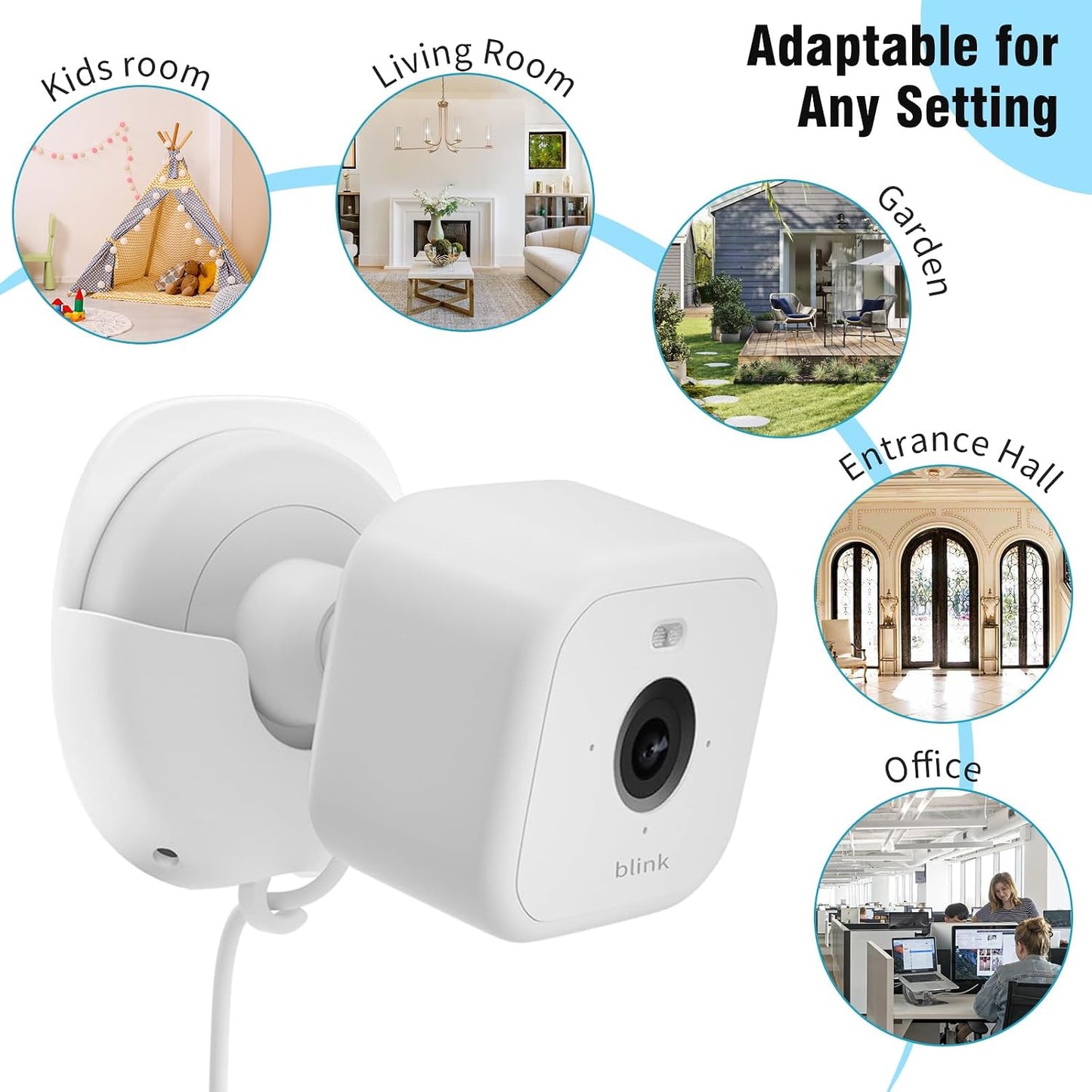 3 Pack 4/Outdoor 2K+/Mini 2/Mini 2K+ Blink Camera No Drill No Screws Wall Mount Bracket for Blink Outdoor Indoor