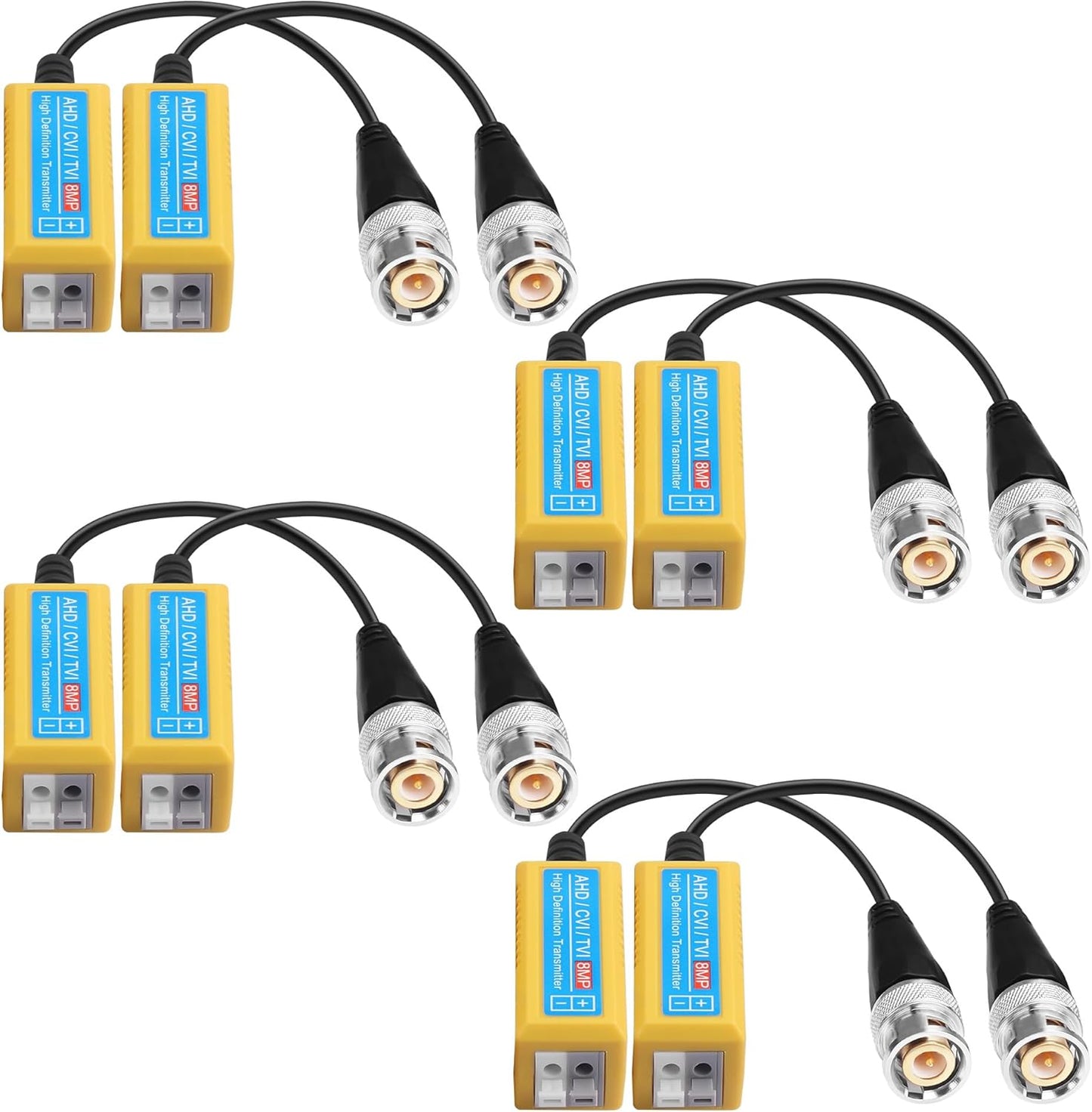 TIENFOKOTA 8MP 1080P 3MP 4MP 5MP 8MP 4 HD Passive Video Balun Connectors for AHD/CVI/TVI/CVBS Cameras for CCTV Security