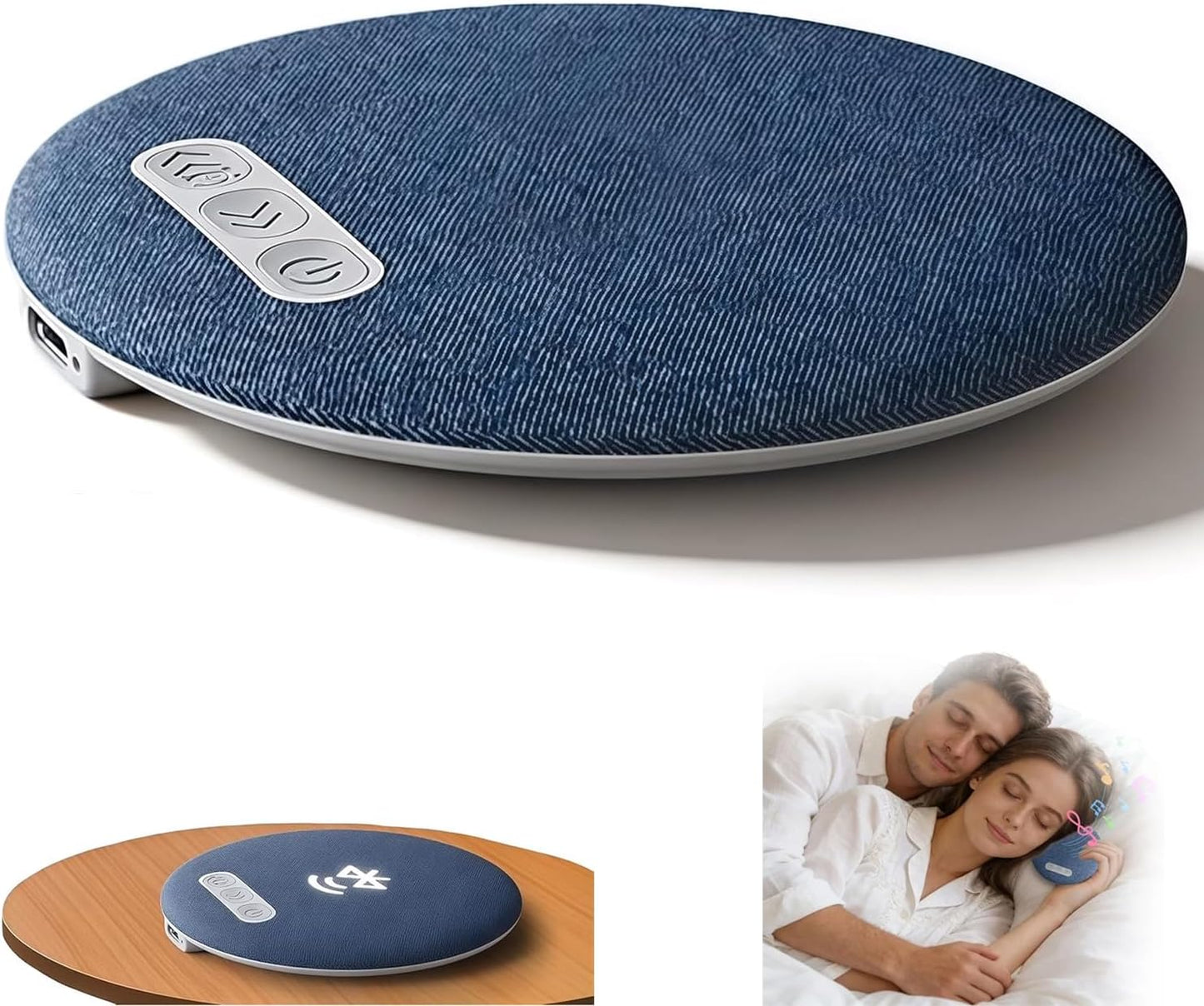 Uceento 2026 Pillow Speaker for Sleeping, Mini Bluetooth Pillow Speakers, Ultra-Thin Under Pillow Speaker with White