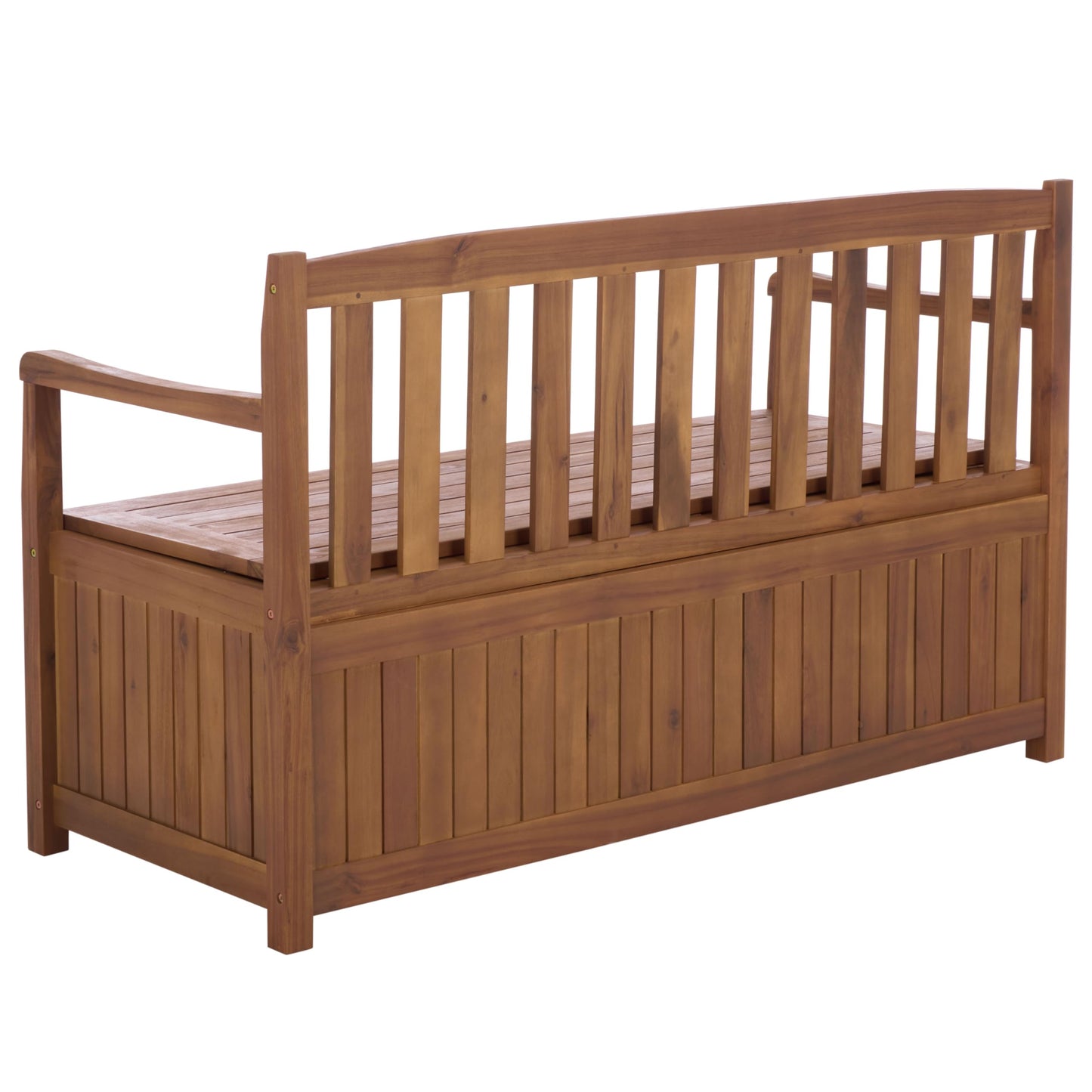 SAFAVIEH Outdoor - Kelter Storage Bench - Natural Acacia Wood - Slatted Back & Lift-Top Storage Design - Ideal for Patio, Deck, Porch, Garden, Entryway & Mudroom, 54.3"W x 22.8"D x 33.1"H (PAT6813A)