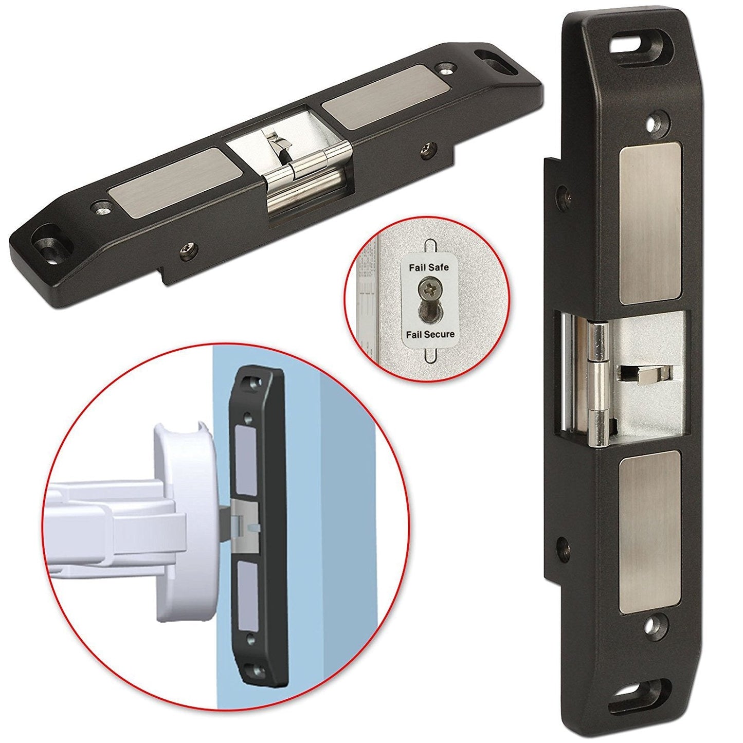 MENGQI-CONTROL Fire Emergency Door Electric Strike Push Rod Lock for Panic Bar Exit Open Device