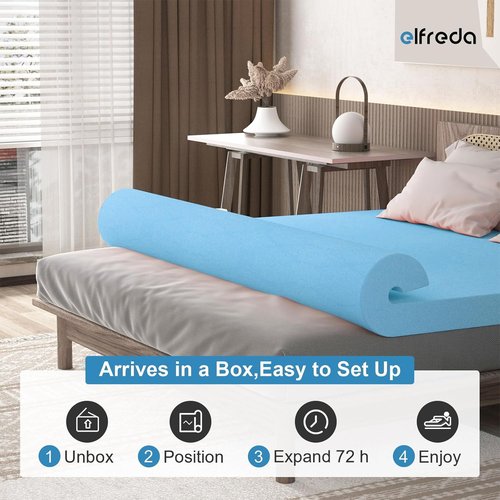 Elfreda Twin Mattress Topper - Pressure-Relieving Bed Pad | 3 Inch Comfort in a Box