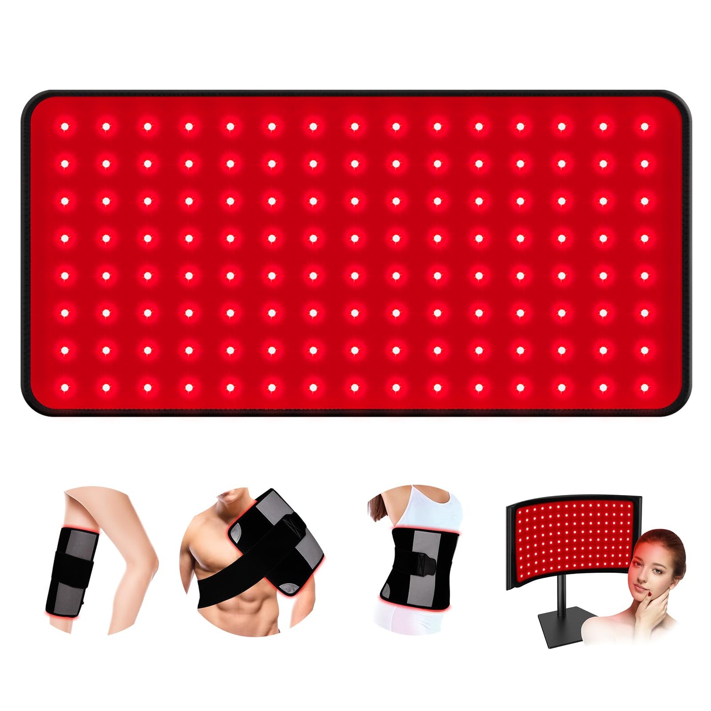 Red Light Therapy for Body and Face, Red Light Therapy Mat, 3 in 1 Mat/Belt/Stand Removable 660NM & 850NM Infrared Red Light Therapy Panel Device, Light Therapy for Face, Waist, Back, Knees and Legs