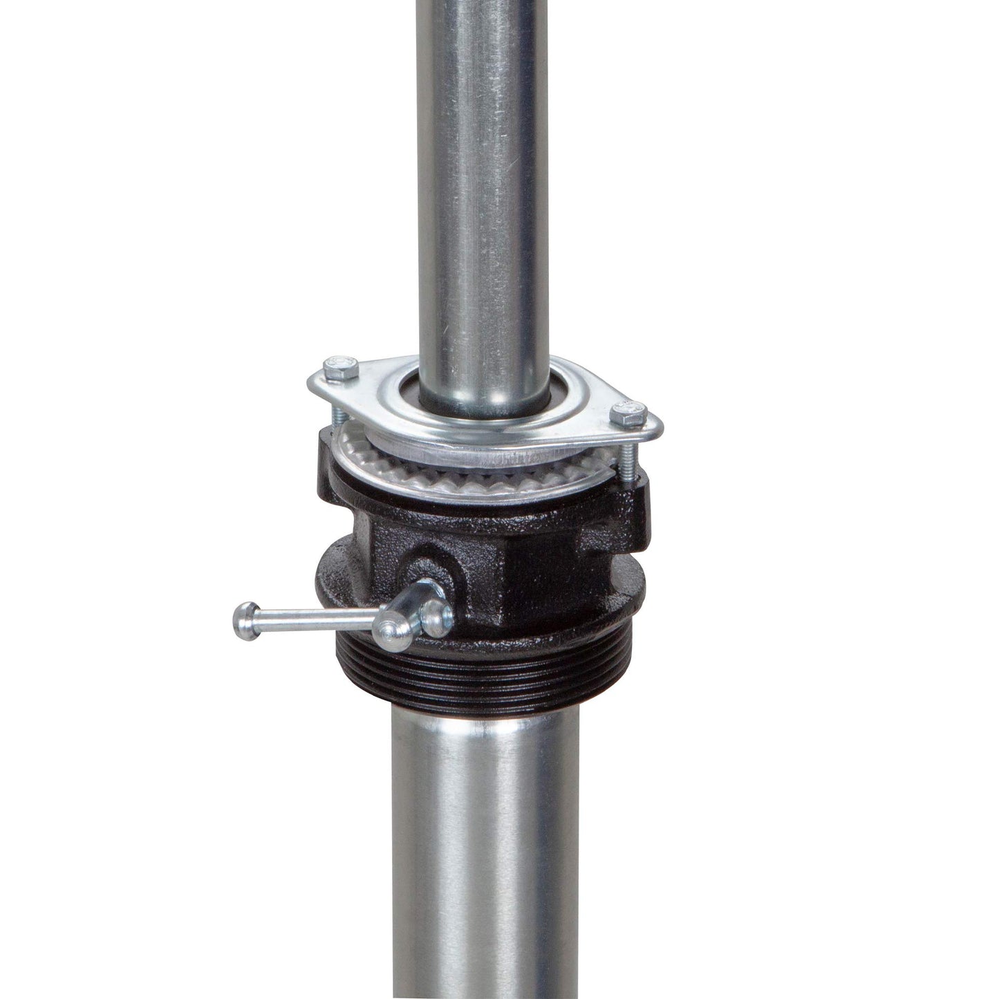 Groz Industrial Rotary Fuel Pump, FM-Approved Cast Iron, 3-Vane, 38 LPM/10 GPM, 8 ft Anti-Static Hose, Aluminum Nozzle, Vacuum Breaker & Flame Arrestor, 2 in Bung, Fits 15-55 Gal Drums (44082)