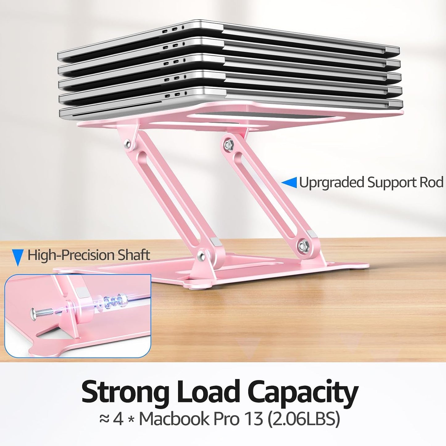 Urmust 10-15.6"(Rose Laptop Notebook Stand Holder Adjustable Laptop Stand Portable Computer Riser Compatible