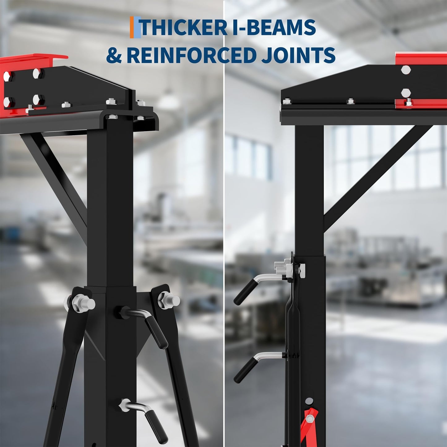 Adjustable Gantry Crane with Manual Trolley, Hook and Sling Strap, 1 Ton 2200 LBS Capacity, Portable Gantry Crane Height Adjustable 97" to 141" with 12 Positions, for Factories, Warehouses