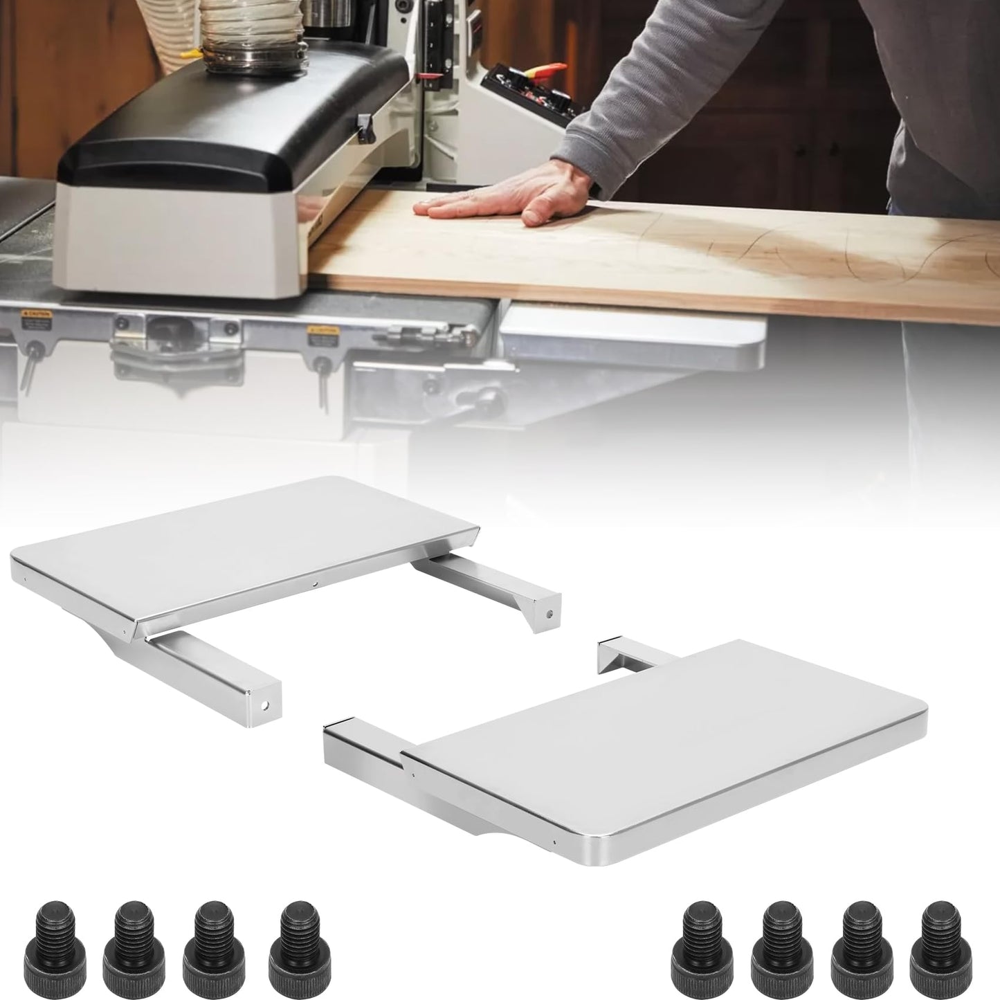 UPGRADED Feed/Outfeed Table Replacement 723521, Compatible with JWDS-1836, JWDS-1632 & JWDS-1632OSC Drum Sanders – 40" Work Surface, 65lb Capacity, Includes Hardware