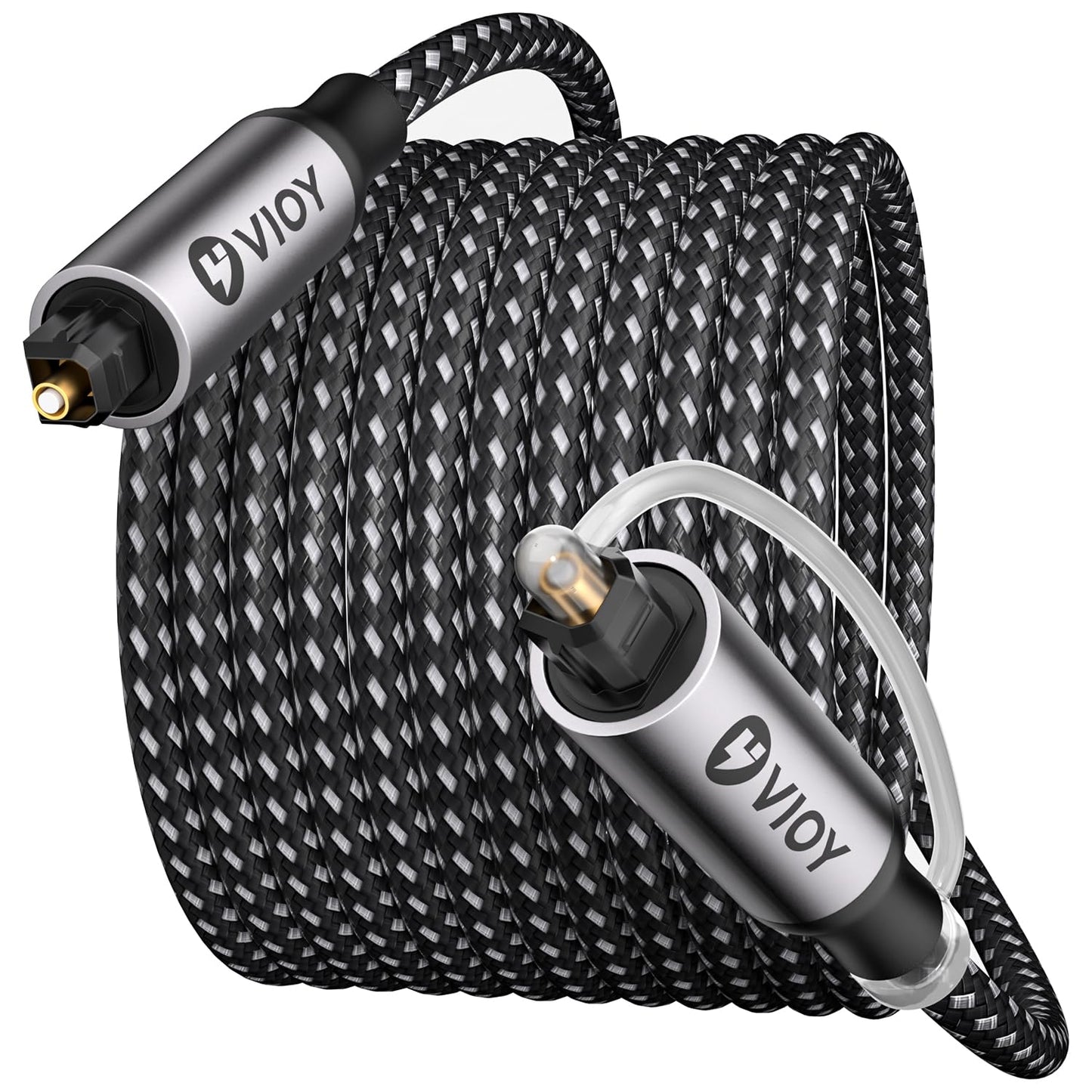 15 PS4 VIOY Optical Audio Cable FT, Long Digital Fiber Optic Audio Cable, Braided S/PDIF Adat Optical Cord