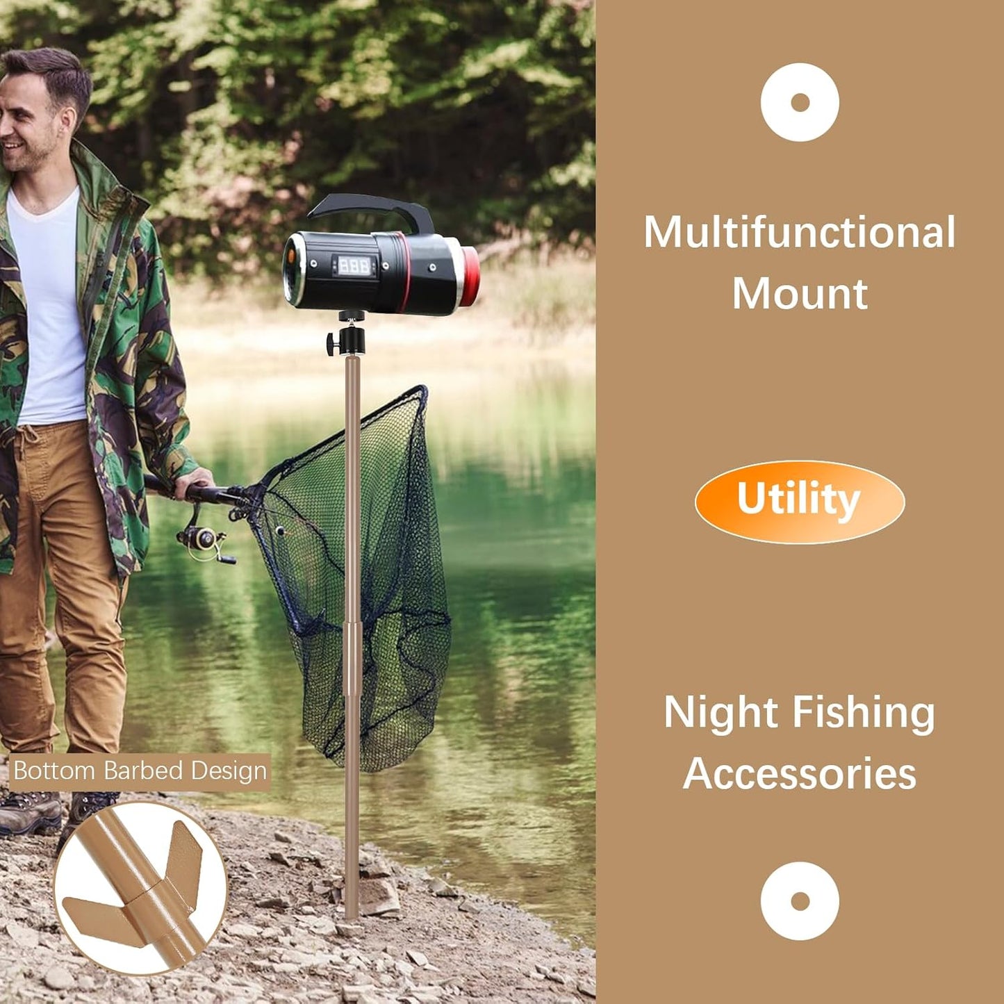 Folgtek 2pcs 4/1" 36-Inch 2-in-1) Camera Post Outdoor Trail Camera Stakes Universal Cameras Lights Recorder Stand Light