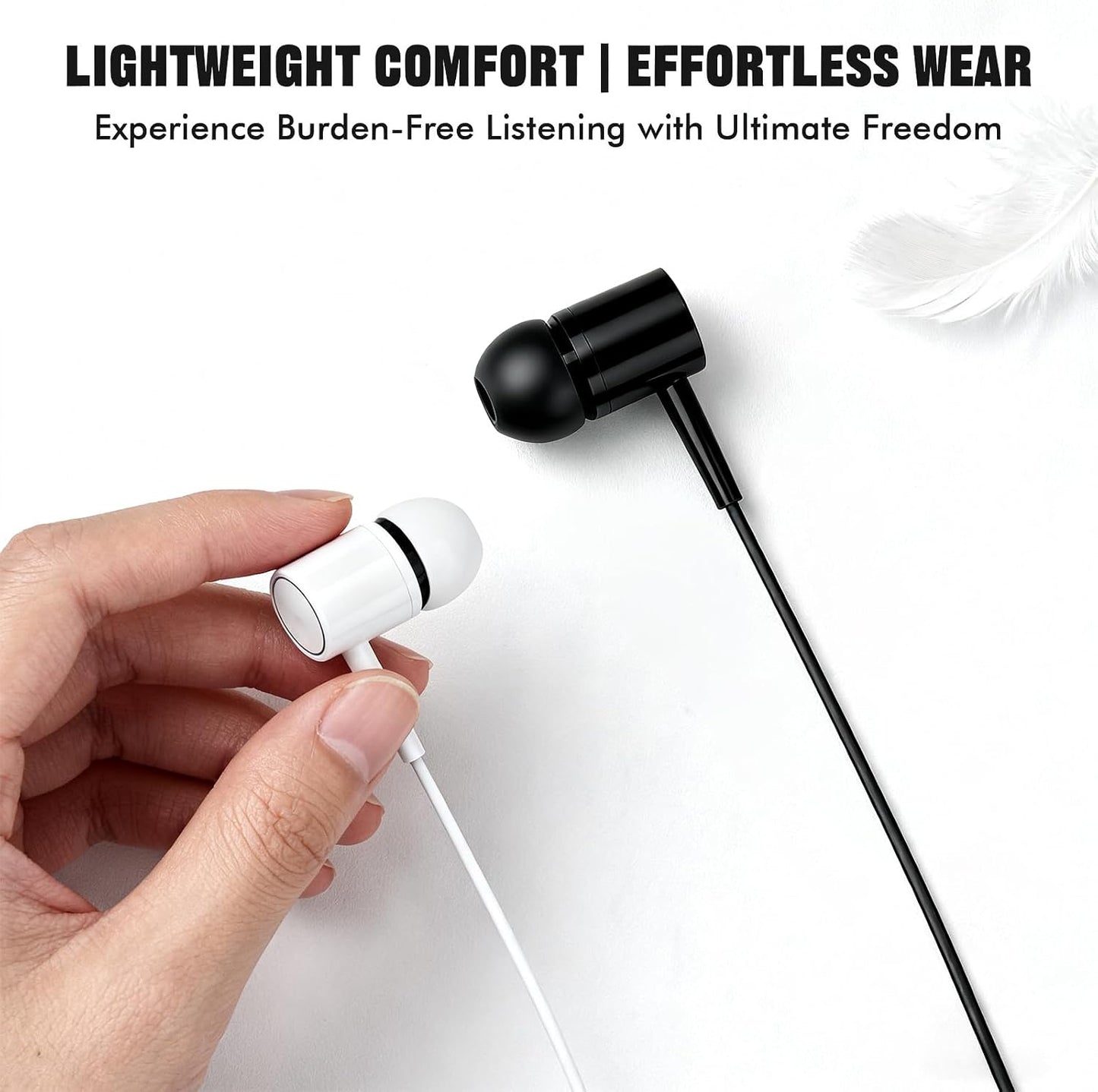 Generic 2Pack 3.5mm Wired Headphones Earbuds Wired Stereo in-Ear Headphones, Ideal for Music, Gaming, Online Classes