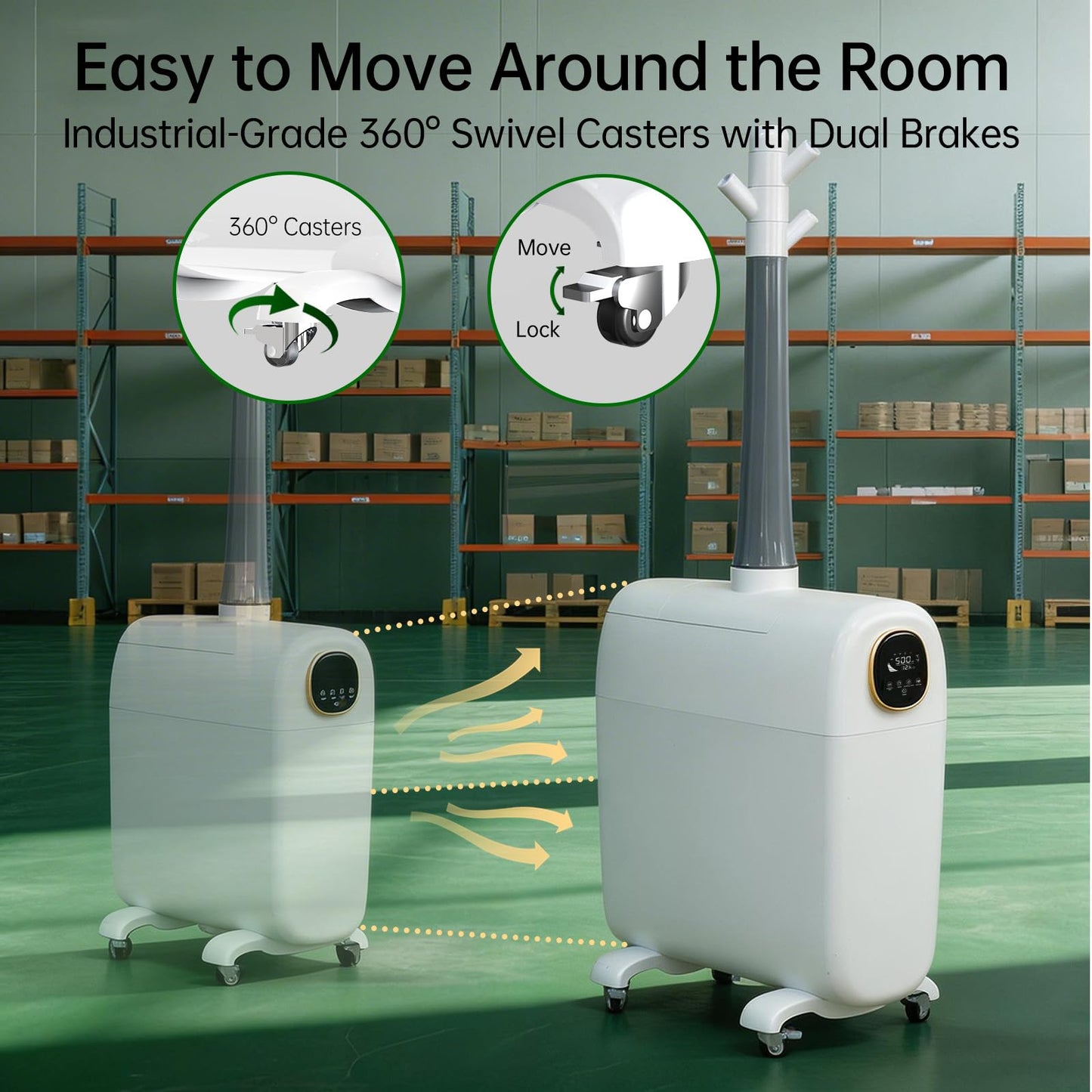 Lacidoll Humidifier Large Room 25L/6.6Gal,3000 sq.ft Commercial Whole House Humidifier,Top-Fill Humidifiers for home with Extension Tube, Ideal for Plants, Office, Warehouse & Greenhouse