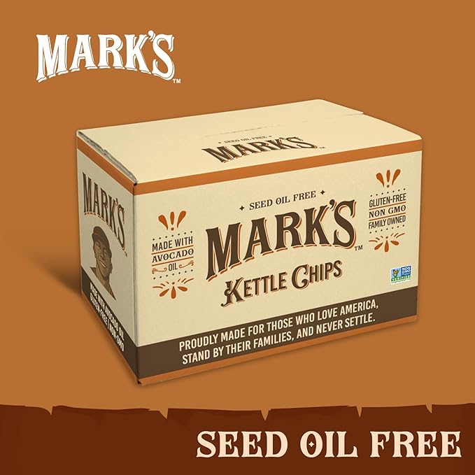 MARK’S Kettle Cooked Avocado Oil Potato Chips, Sea Salt – Seed Oil & GMO Free | Sea Salt, 5 oz (Pack of 3) | Gluten Free, Non-GMO Chips for Clean & Healthy Snacking
