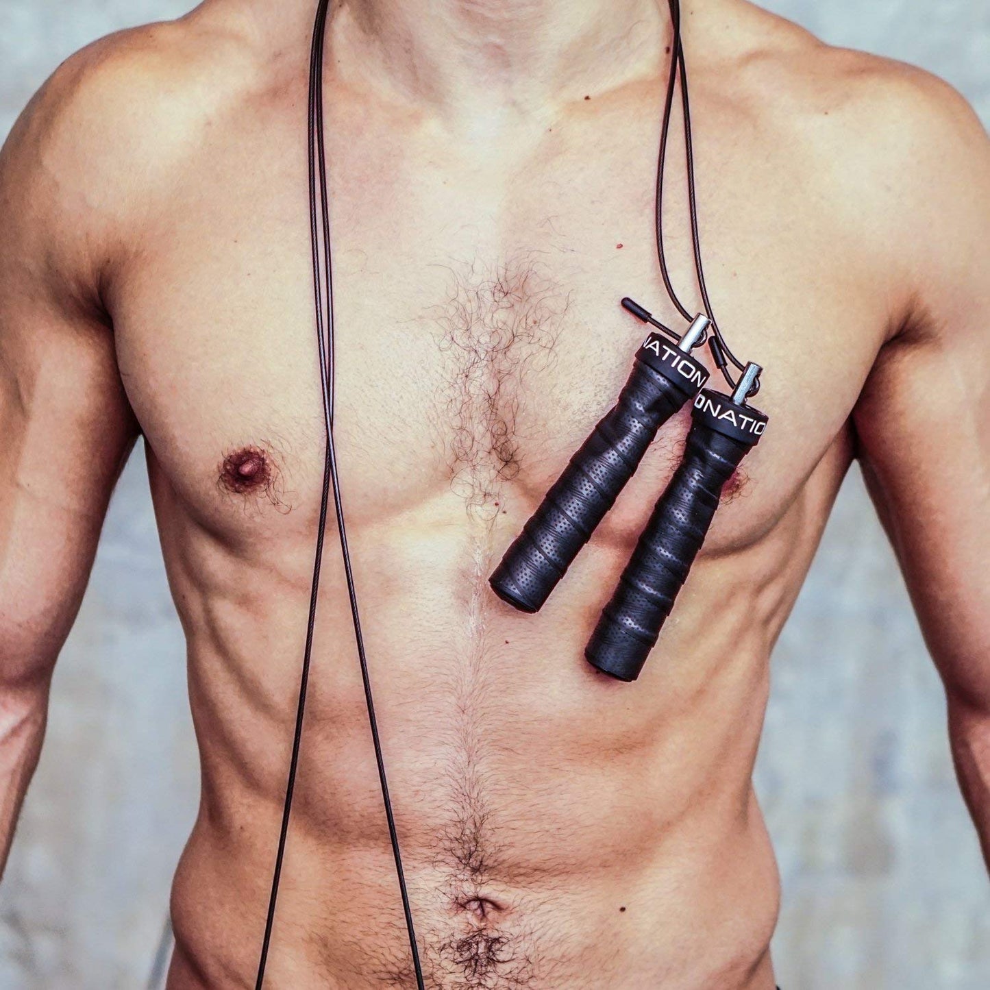 WOD Nation Weighted Jump Rope with Removable Weights & Adjustable Handles - Dual PVC Cables for Speed Training Equipment - Boxing & Cardio Resistance Training - Black, PVC