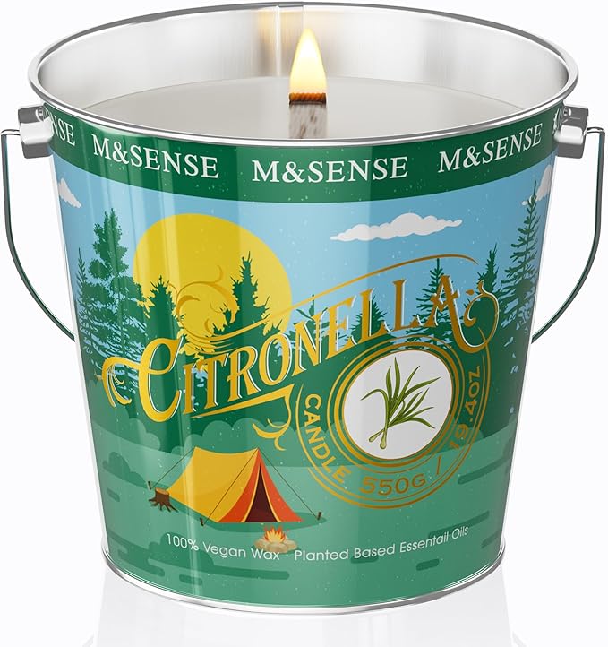 Citronella Candles Outdoor, Citronella Eucalyptus Scented Candle 19.4 oz,Eucalyptus Lemongrass Candle Outdoor,Lemongrass Summer Citronella Candles for Patio Camping, 110 Hours Burn Nature Soy Wax