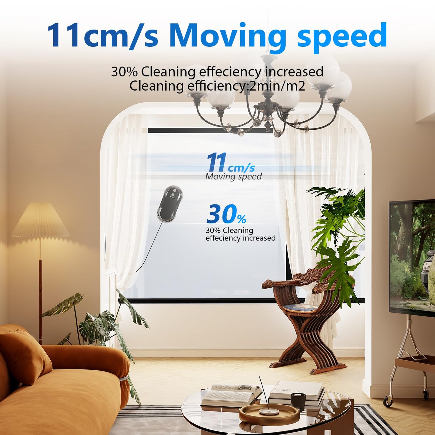 Tosima W5 Window Cleaning Robot, Dual Direction Auto-Spray Smart Window Cleaner with Triple Safety System, Smart Navigation, Remote Control, for All Smooth Surfaces, with 8 Rags, Black Robotic Vacuums