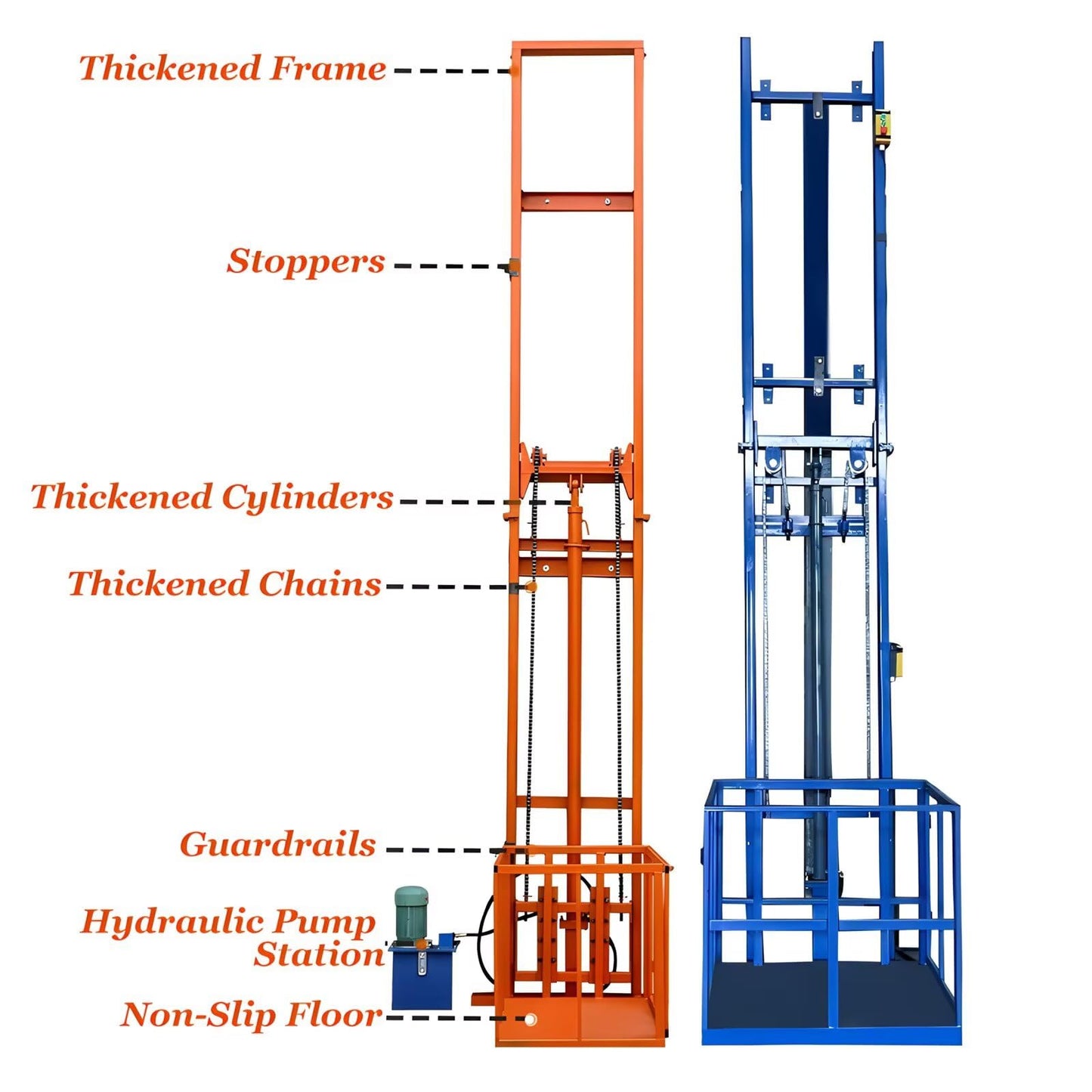 JIN YANG HU 1Ton/2200Lbs Load Electric Platform Lifts,9.8FT Lifting Height Hydraulic Freight Lift Elevator,Wall Mounted Factory Warehouse Home Space Dedicated Freight Elevator