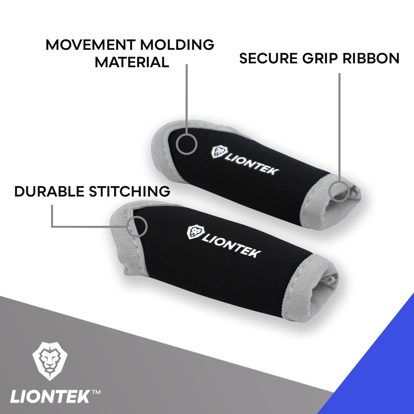 LIONTEK Single Finger Sleeve Pair - Sports Compression Finger Sleeve for BJJ, MMA, Basketball, Weight Lifting, and More (X-Small)