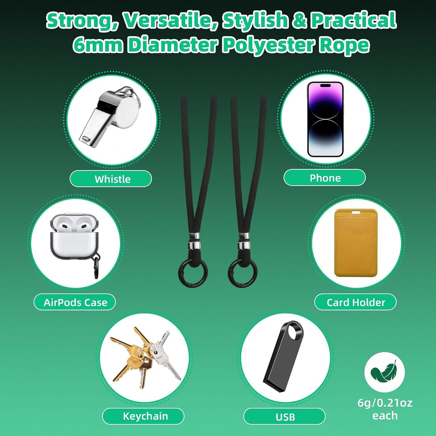 2 4 SEVENKA Adjustable Phone Lanyards, Cell Phone Wrist Straps & Phone Tether Tab with Spring O Ring Clasps, Phone