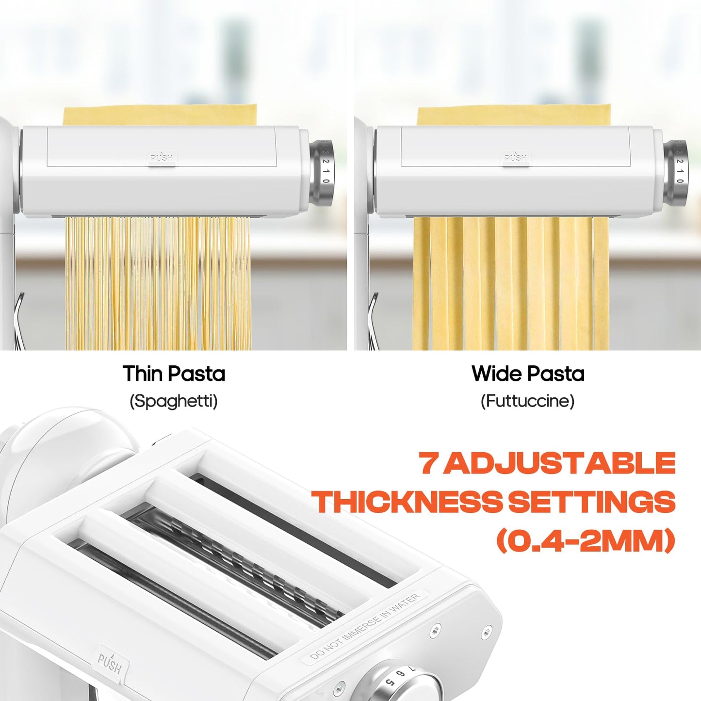 Cofun Manual Pasta Maker - 3-in-1 Noodles Machine with 7 Adjustable Thickness Settings, Pasta Sheet Roller, Fettuccine & Spaghetti Cutter
