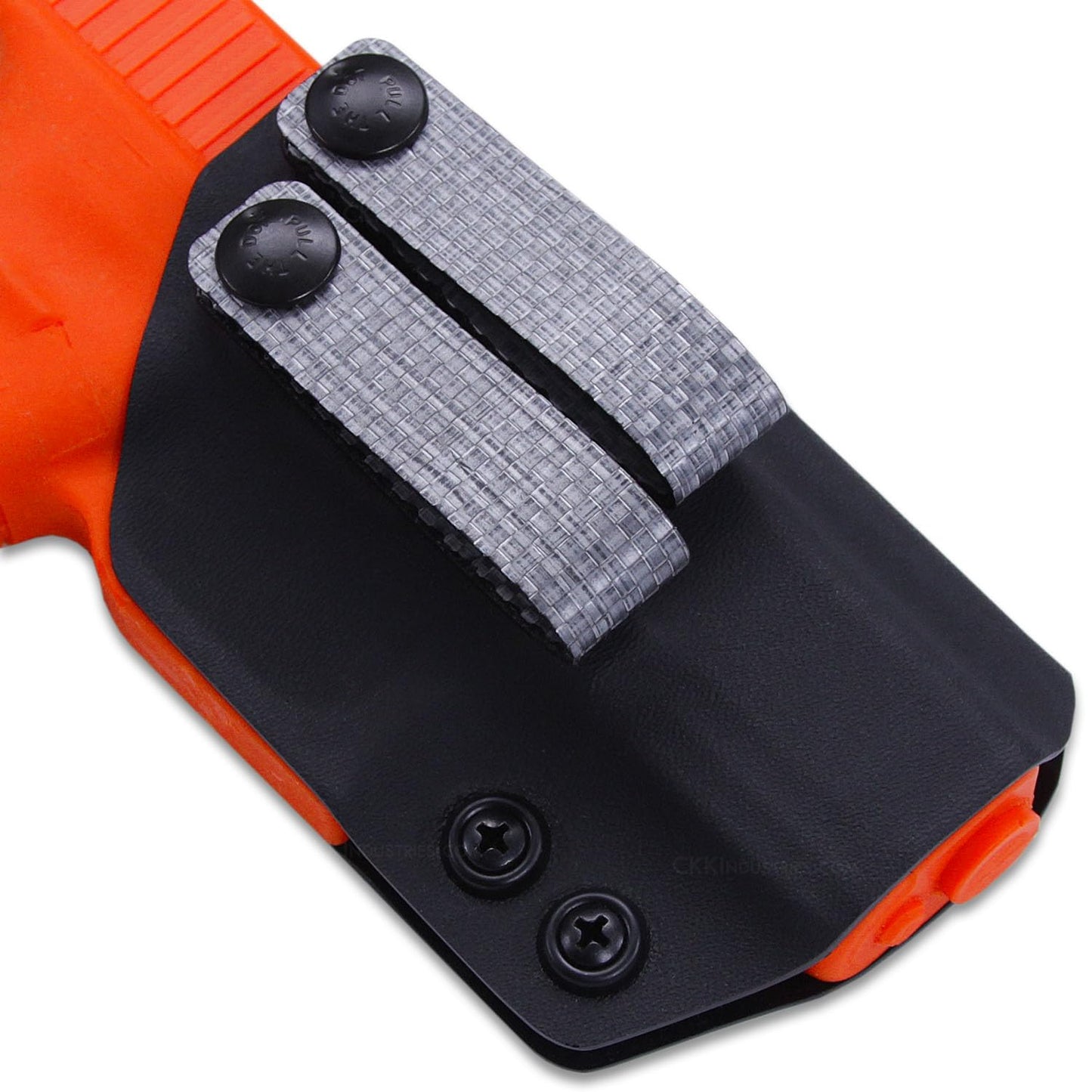Tegris IWB Rigid Belt Loops - Silver – w/Heavy Duty Pull-The-Dot Security Snaps & Mounting Hardware - 5.75 x 0.75 inch - Holster Loops - (Fits 1.25" to 2.00" Belts (Adjustable) - (2 Pack)