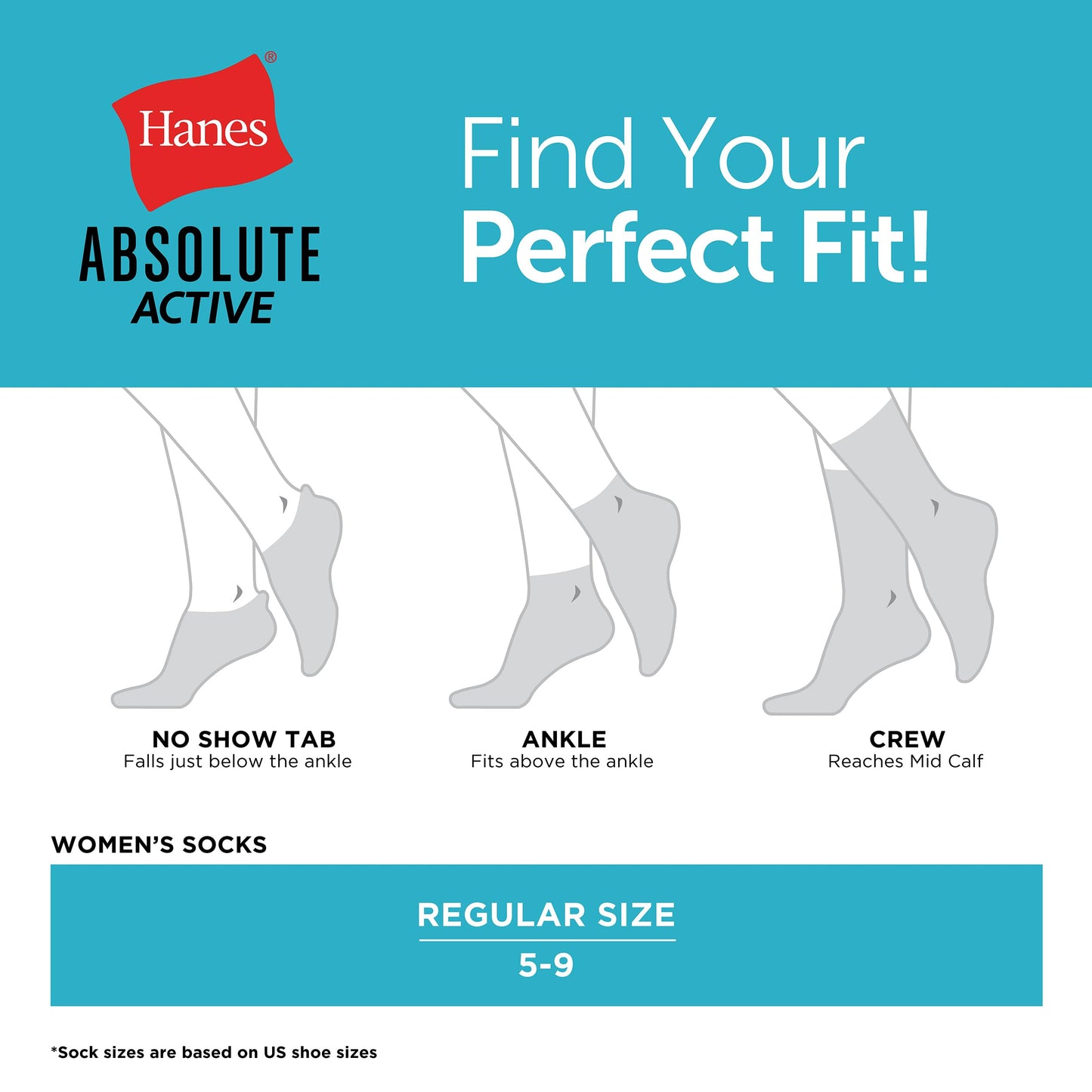 Hanes Women's Cushioned No Show Tab Socks, Absolute Active No Show Socks, Extended Sizes, 4-Pairs