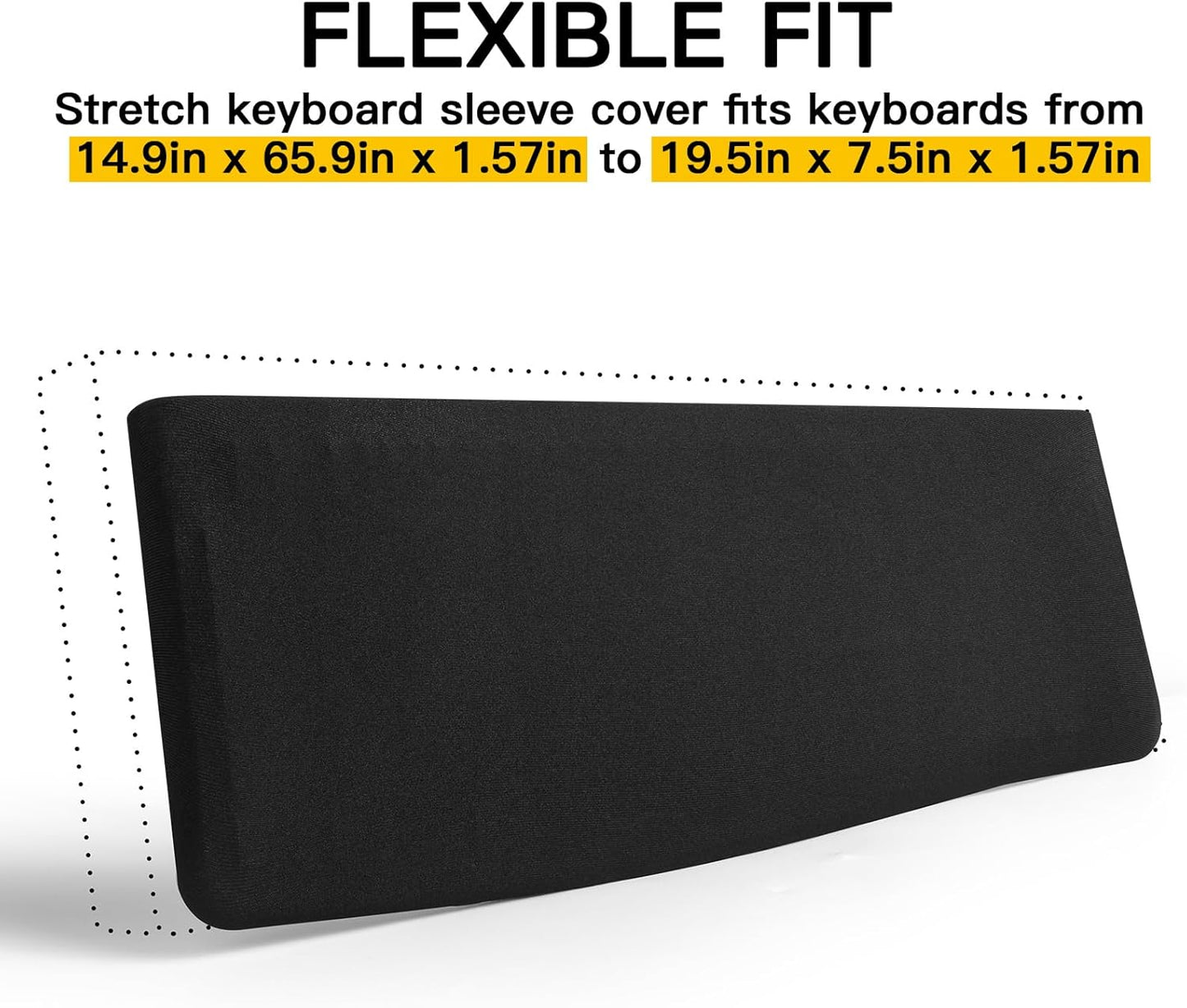 CaSZLUTION 75% 80% 96% 14.9" 5.9" 19.5" 7.5", Keyboard Dust Cover, Covers Most and Full Standard Size PC Keyboards