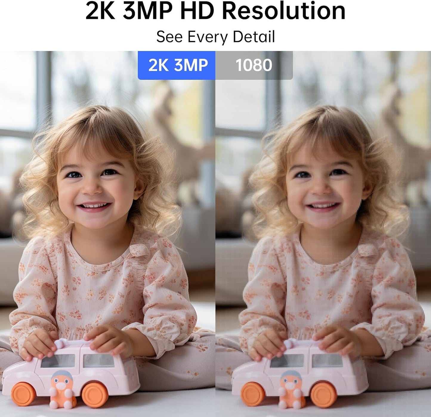 CiKiKWXO 2.4&5GHz Camera,2K/3MP 355 2-Way WiFi Indoor Security Camera for Home Security, Pan/Tilt Pet Cam, IR Night