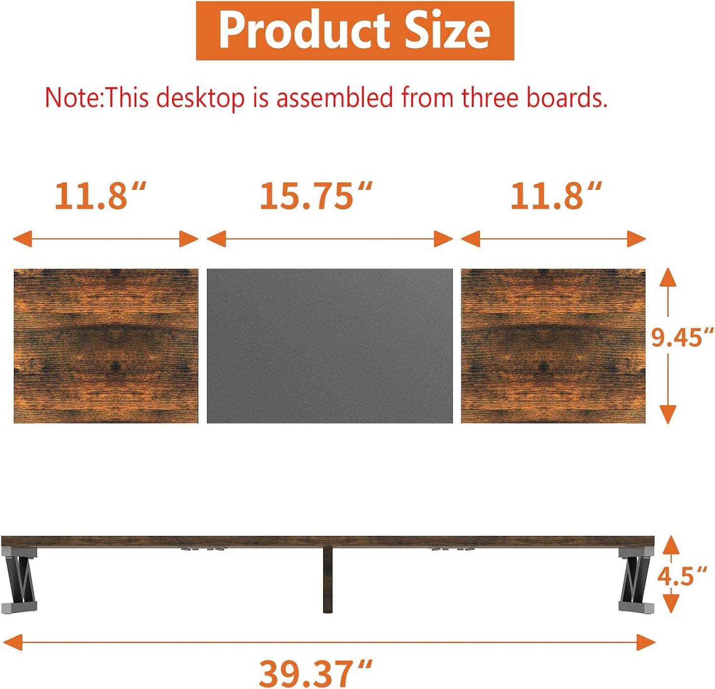 2 Dual Monitor Stand Riser, Large Wood Monitor Riser for Monitors, Monitor Lift with Storage for Desk, Sturdy