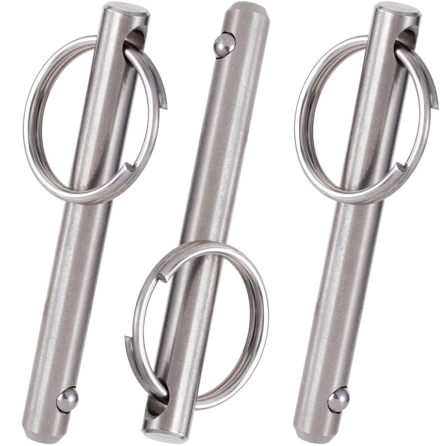 OIIKI 3 Pack Quick Release Pins, Fastener Diameter 5/16 inch(8mm) Usable Length: 2.42inch(61.5mm), Bimini Top Pin, Full 316 Stainless Steel Marine Hardware for Ship Outfitting/Shipbuilding
