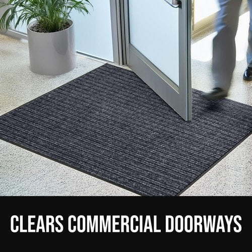 GORILLA GRIP Waterproof Door Mat - Heavy Duty Entryway Rug for Home & Office | 29x17, Charcoal Gray
