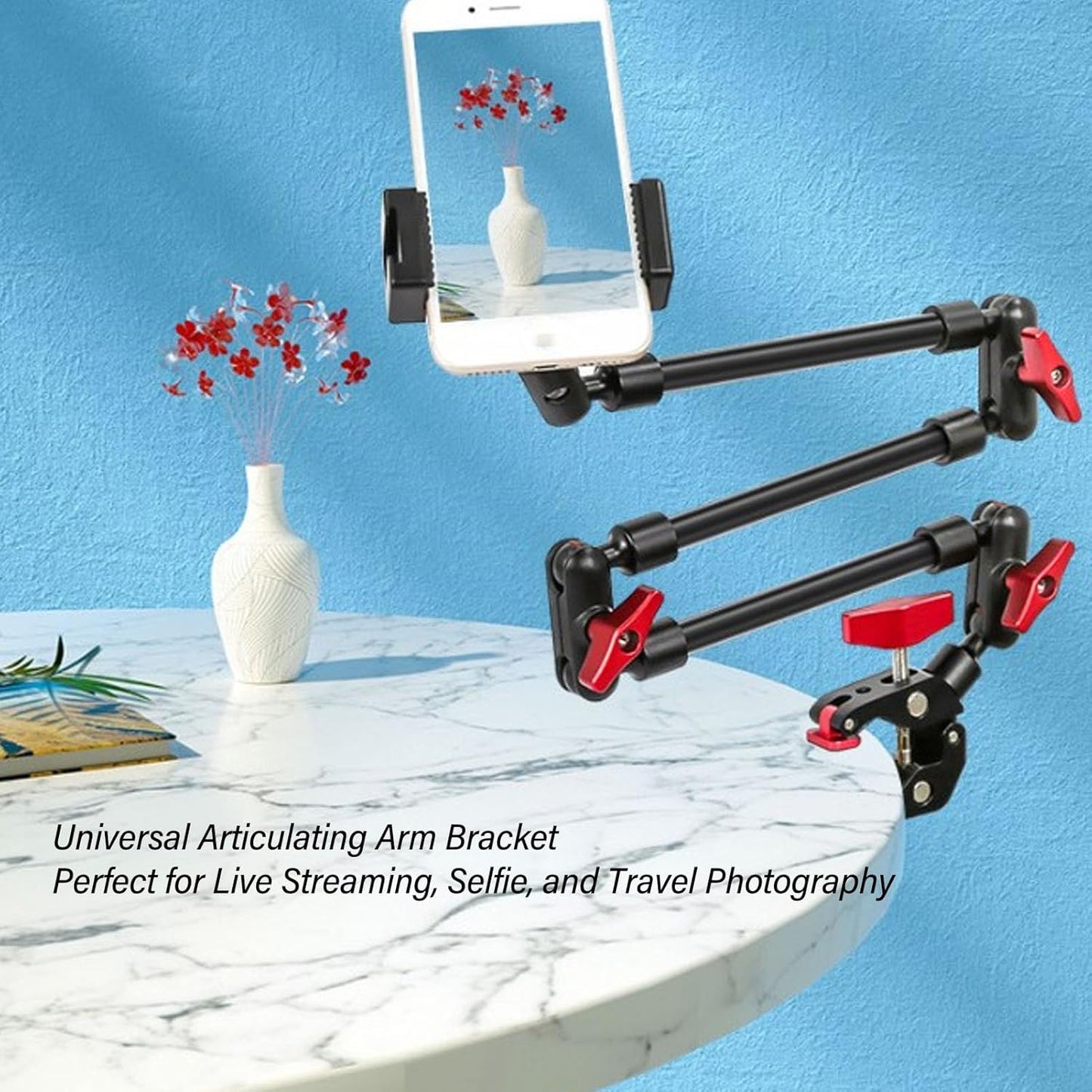 ZJchao 31in 360 1/4in 3/8in Camera Wall Mount Adjustable Articulating Arm Degree Rotation Magic Webcam Mount