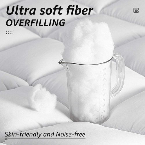 HYLEORY Queen Size Bed Comforter - Cooling Goose Down Alternative Duvet Insert - Machine Washable - White