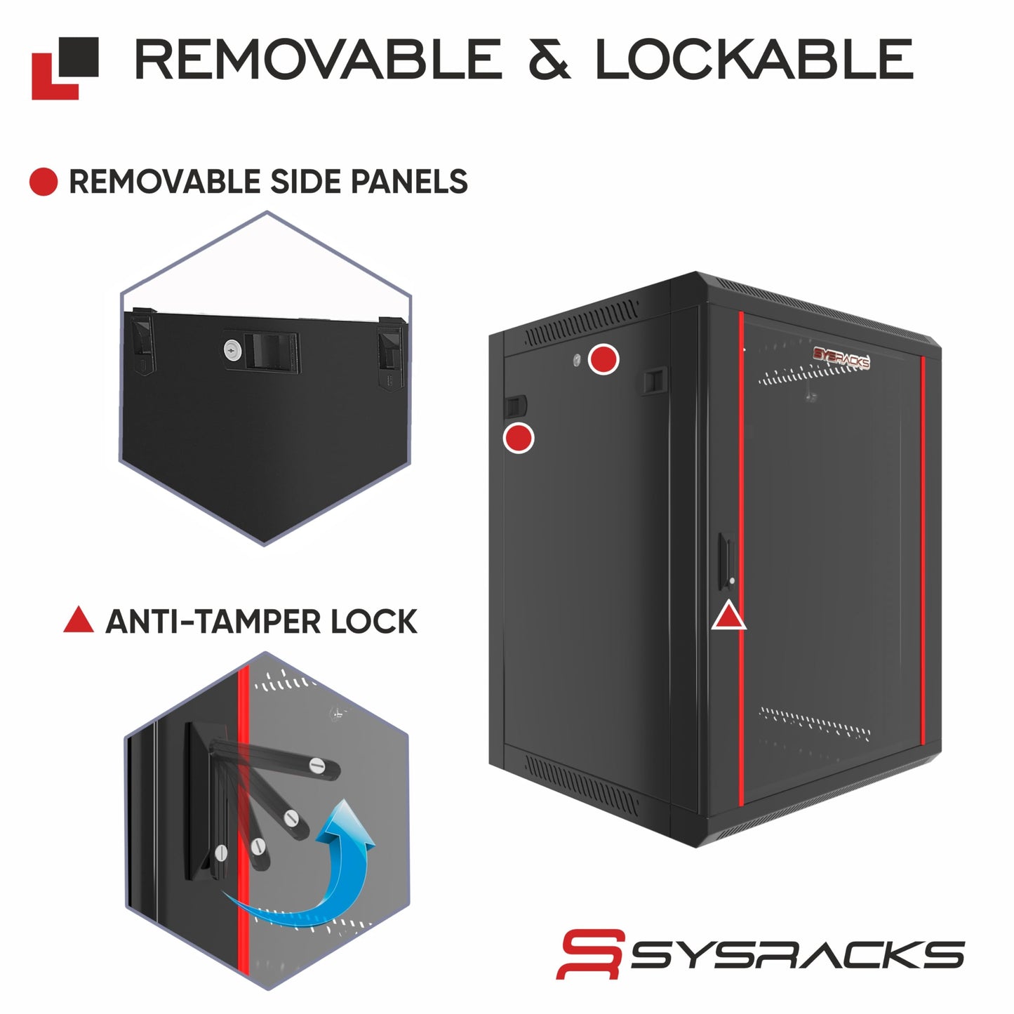 9U Wall Mount Home Lab Server Rack – 19" Locking Network Cabinet, 24" Deep Empty Rack Enclosure for Routers, NAS, Switches and Home Network Equipment
