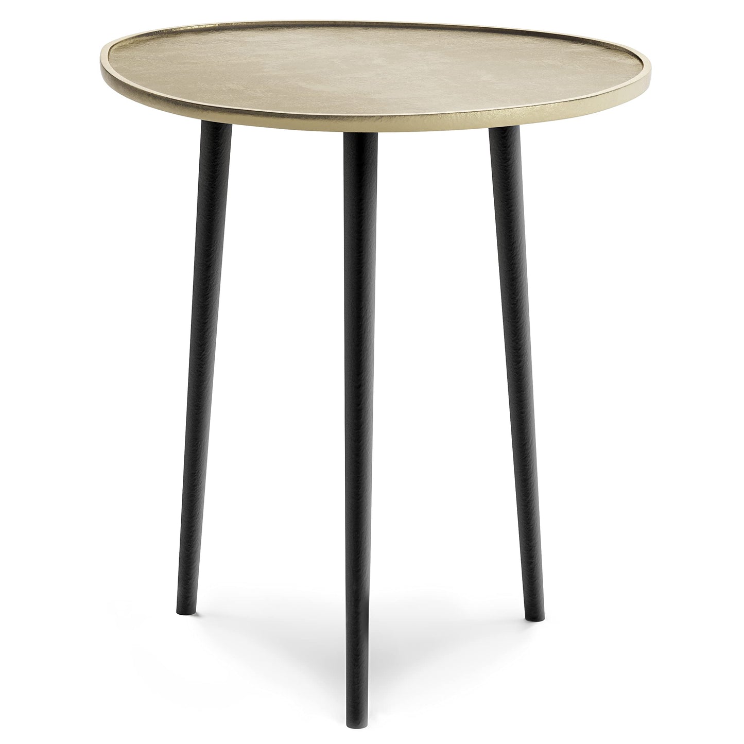 SIMPLIHOME Tanner Mid Century Modern 19 Inch Wide Metal Side Table in Gold, For the Living Room and Bedroom