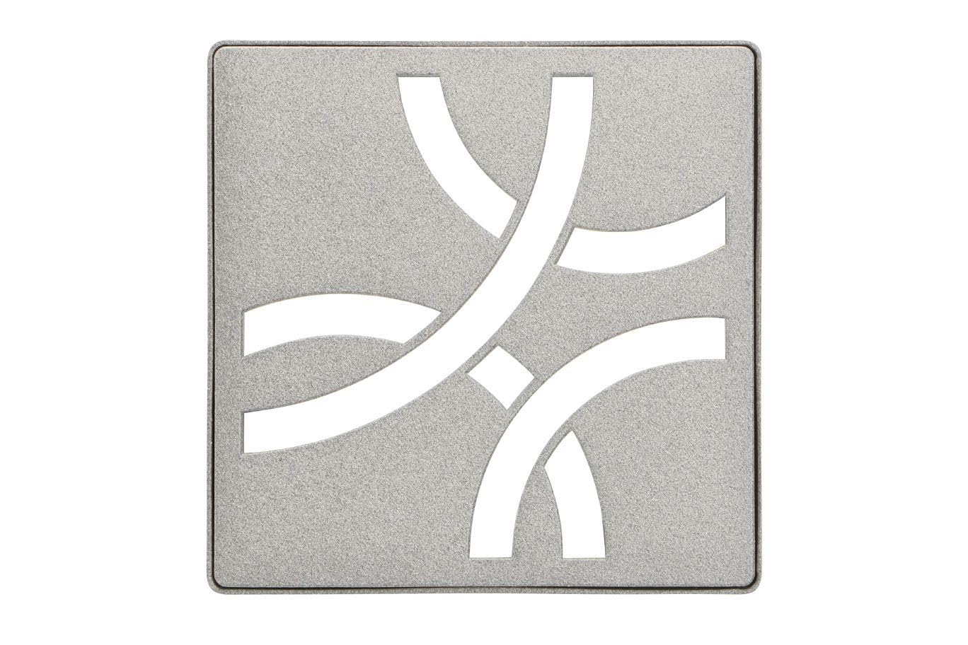 Schluter Kerdi-Drain Grate Kit with Integrated Slope Bonding Flange - Ideal for Bathroom or Wet Rooms - 4" Stone Grey Curve, Adjustable - KDIF4GRKTSSGD6