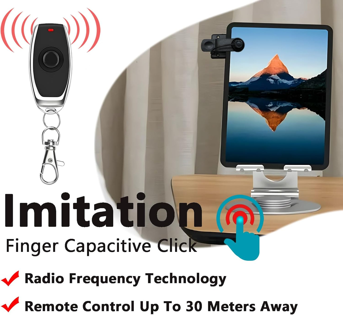 MuagoChic Remote Control Page Turner for Kindle Reading-Remotely Click Page Turner for iPhone.iPad,Taking Photos