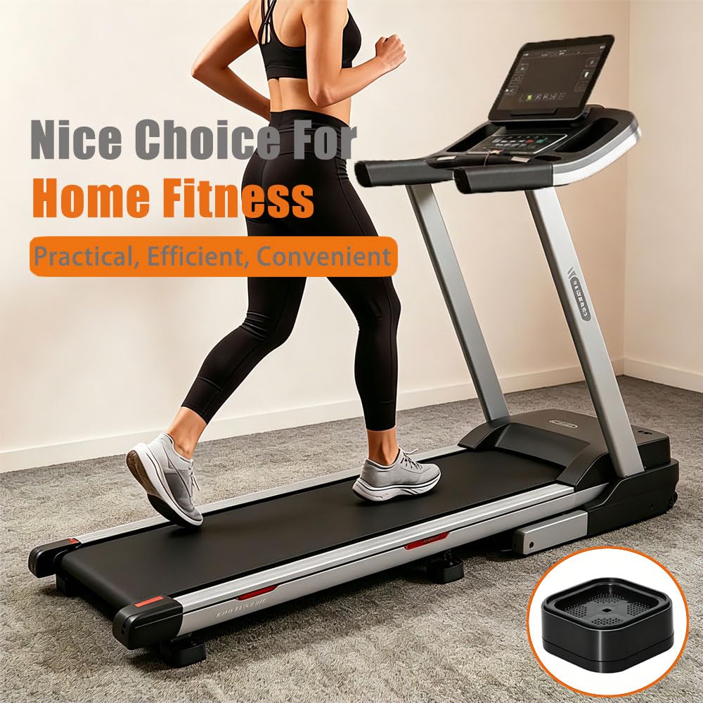 MouMouPurr 8Pcs Black Stackable Treadmill Incline Riser Blocks, Adjustable Height Non-Slip Walking Ramp Pad Attachment for Home Gym Leveling & Uphill Workout, Durable Treadmill Accessories