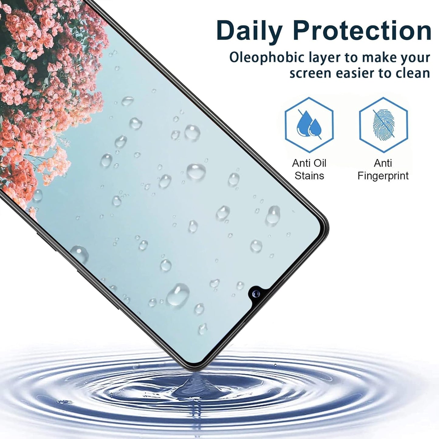[3+3 Pack] A42 9H A42 5G Designed for Samsung Galaxy Screen Protector + Camera Lens Protector, Easy Installation