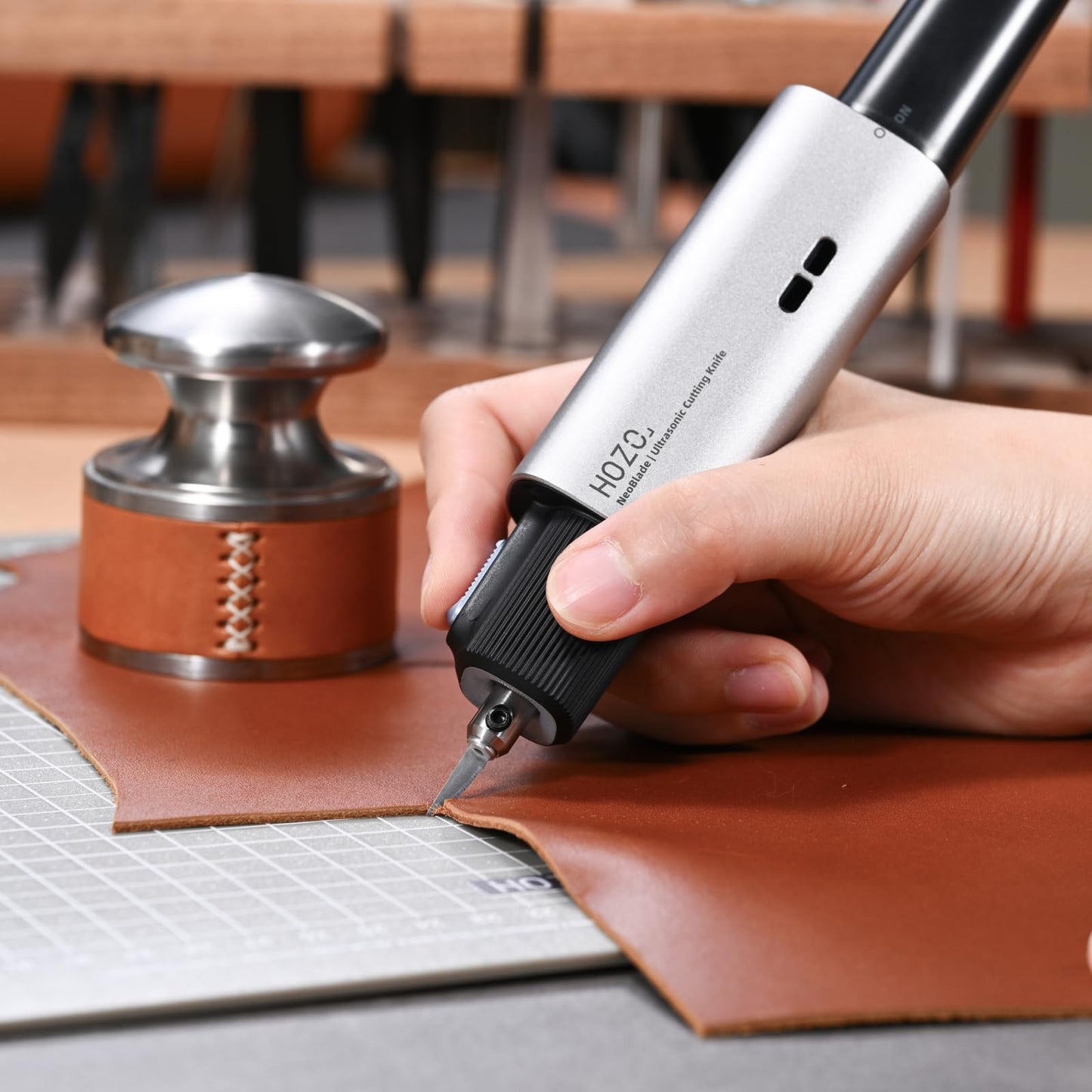 HOZO NeoBlade Wireless Ultrasonic Cutter – 40kHz Vibration & 40W Auto Power Adjustment, Replaceable Battery, Turbo Cooling, 2 Cutting Modes – For 3D Printing, Woodworking, Prototyping,Model Mods & DIY