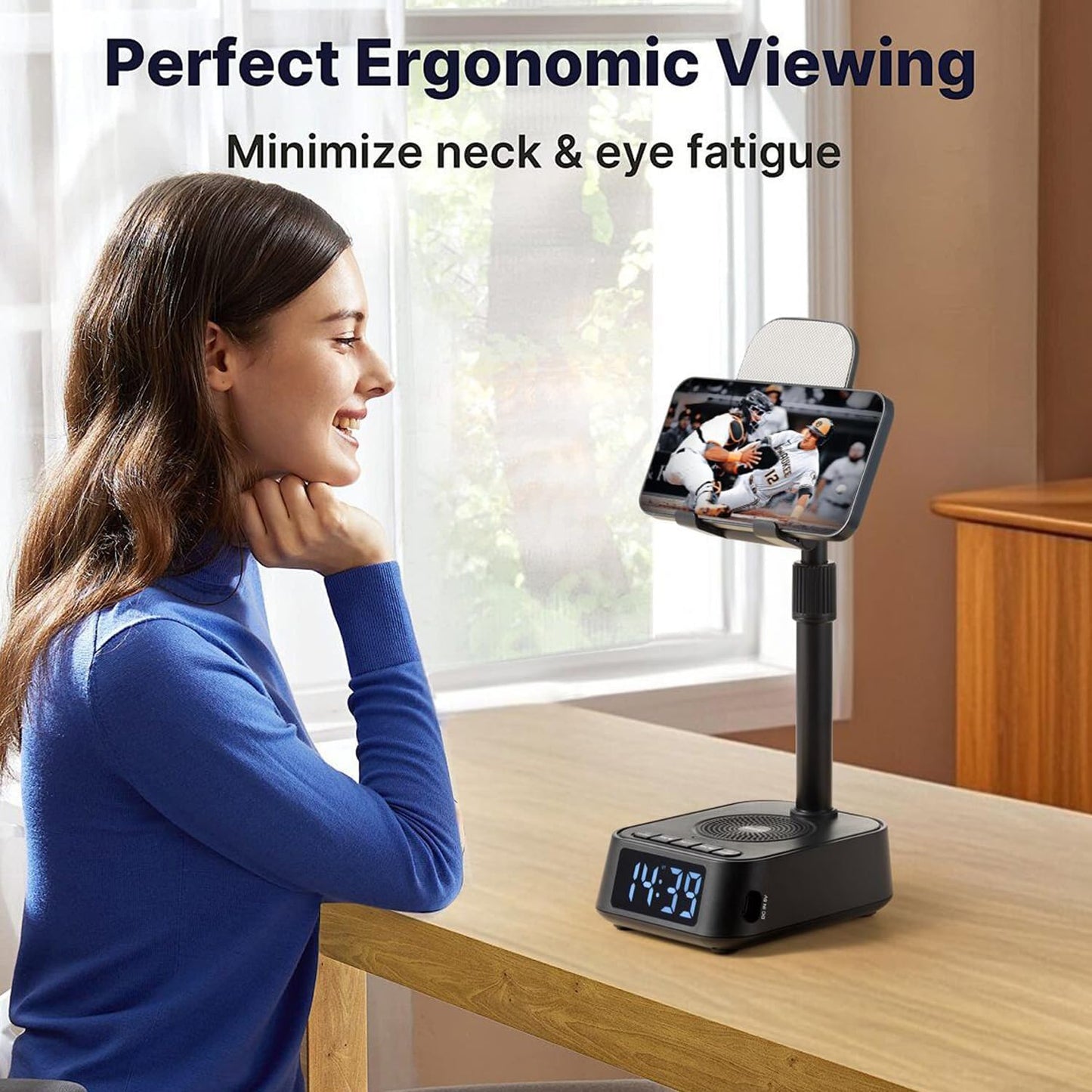 ASEAT Gifts for Men Women, Adjustable Phone Stand Bluetooth Speaker, Birthday Gifts Him Husband, Phone Holder