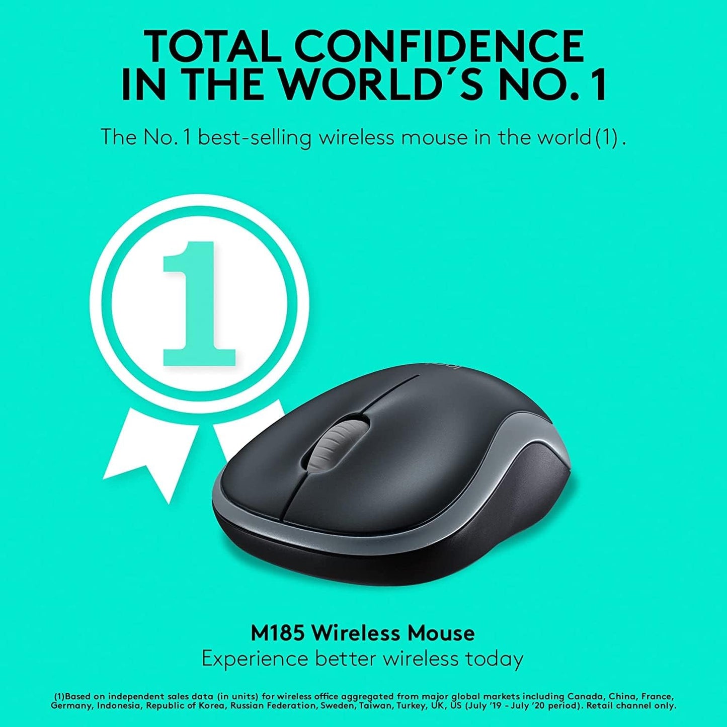 Logitech M185 Wireless Mouse (Swift Grey)