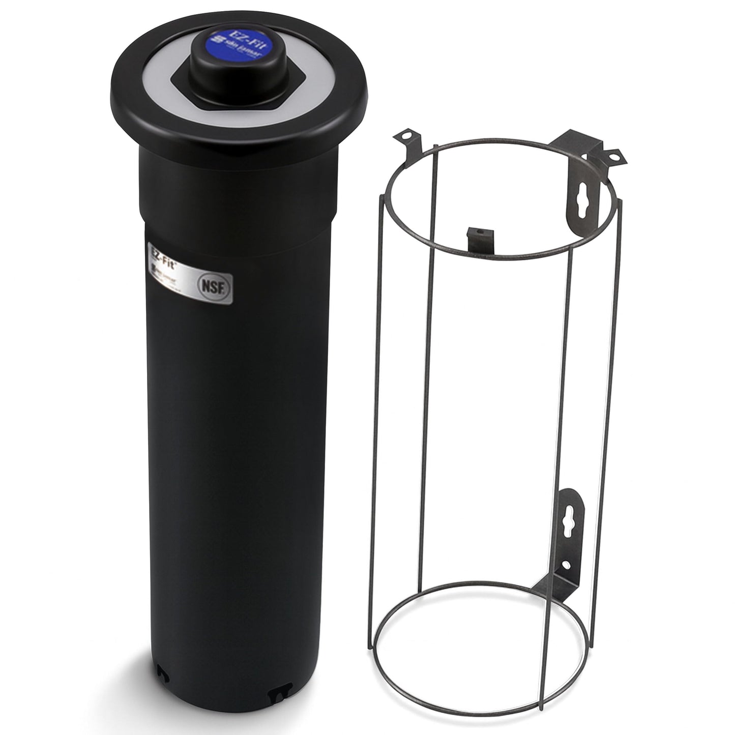 San Jamar Ez Fit Surface Mount Cup Dispenser Fits 6 - 24 Oz Cups with Interchangeable Gaskets for Restaurants, Dining Halls, and Fast Food, Plastic, 18 Inches, Black