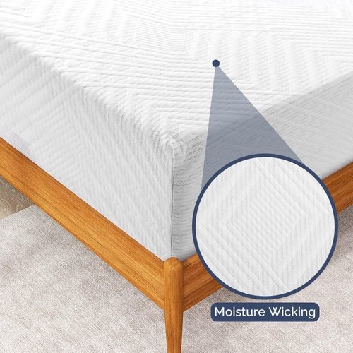 Green Tea Gel Infused Twin Memory Foam Mattress - 8-Inch Medium-Firm for Cool Sleep & Pressure Relief | CertiPUR-US Certified